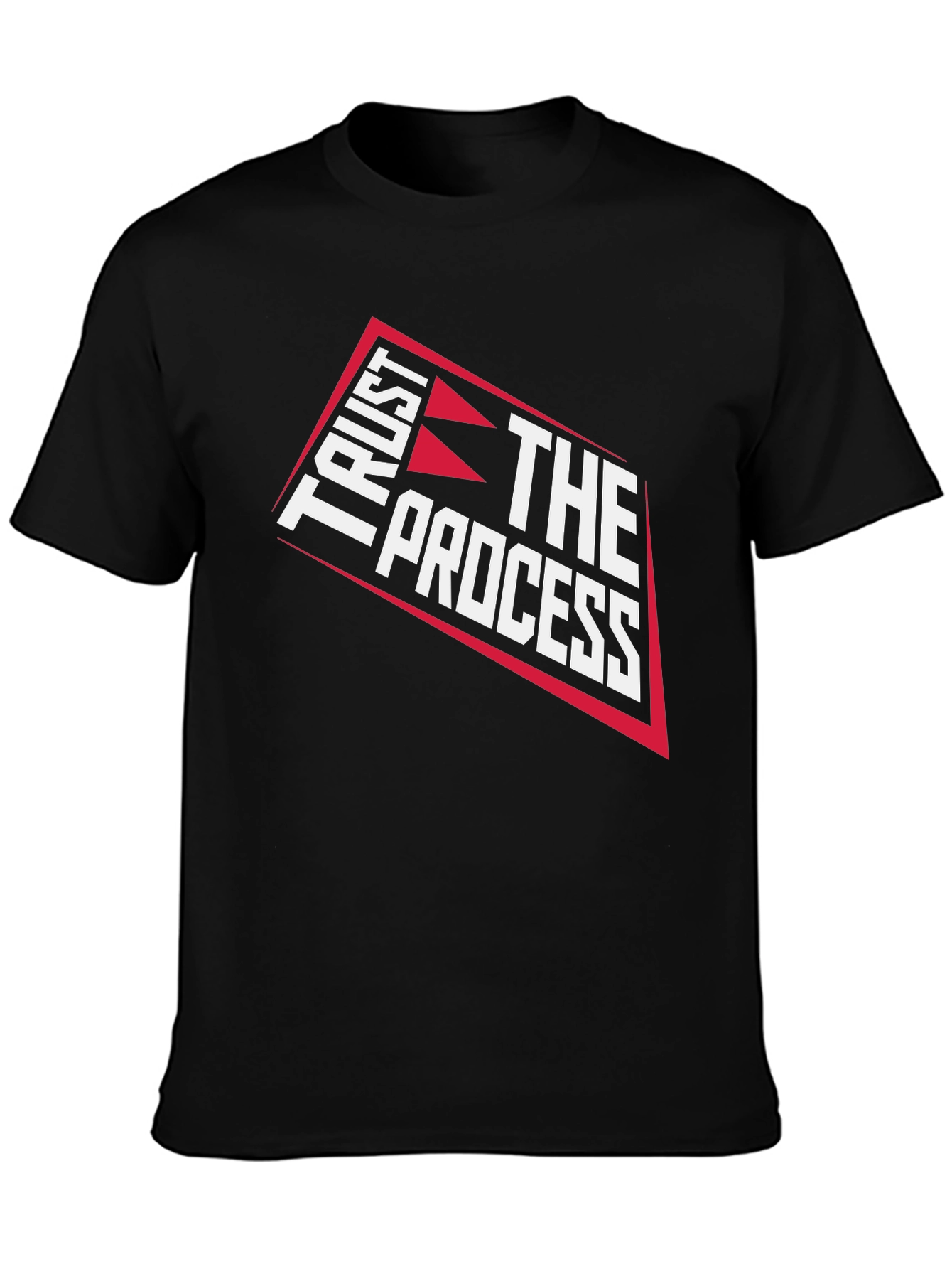 Black Trust The Process Graphic T-Shirt - Black Cotton Tee view 3