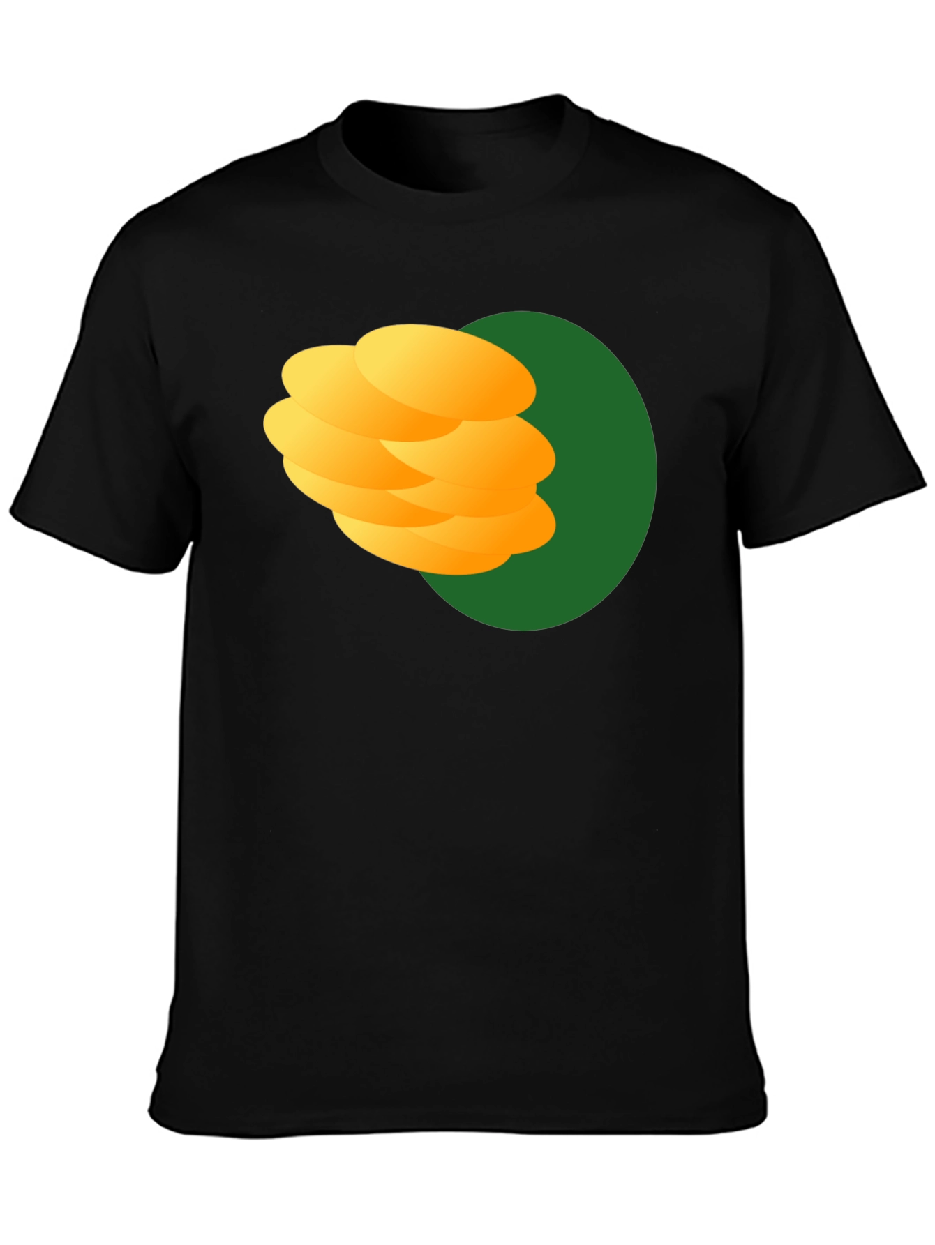 Stack of Pancakes Graphic Black T-Shirt - 3