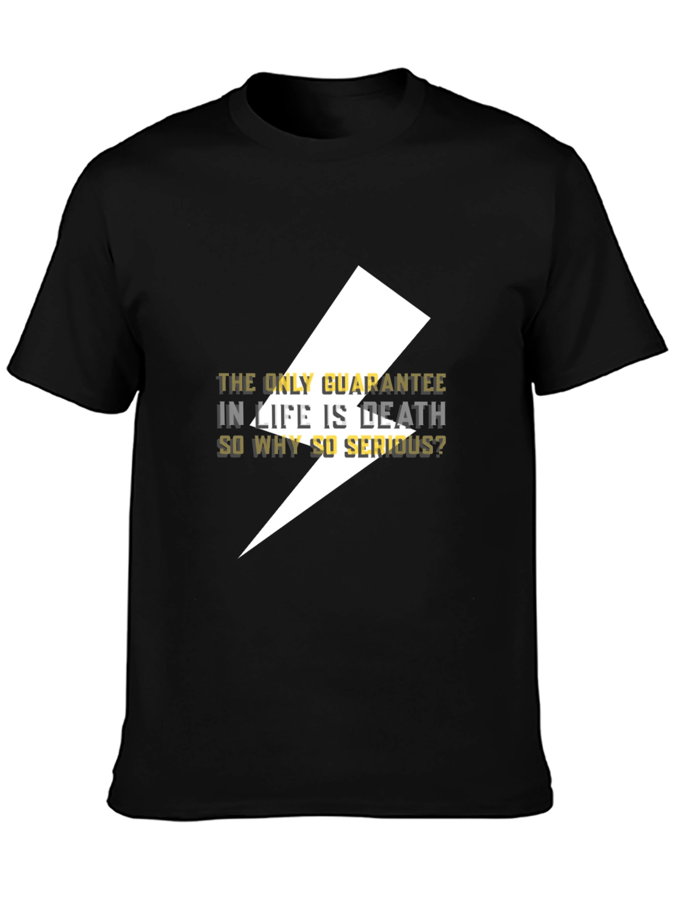 Black Edgy Graphic Tee - "The Only Guarantee is Death" Black T-Shirt view 3