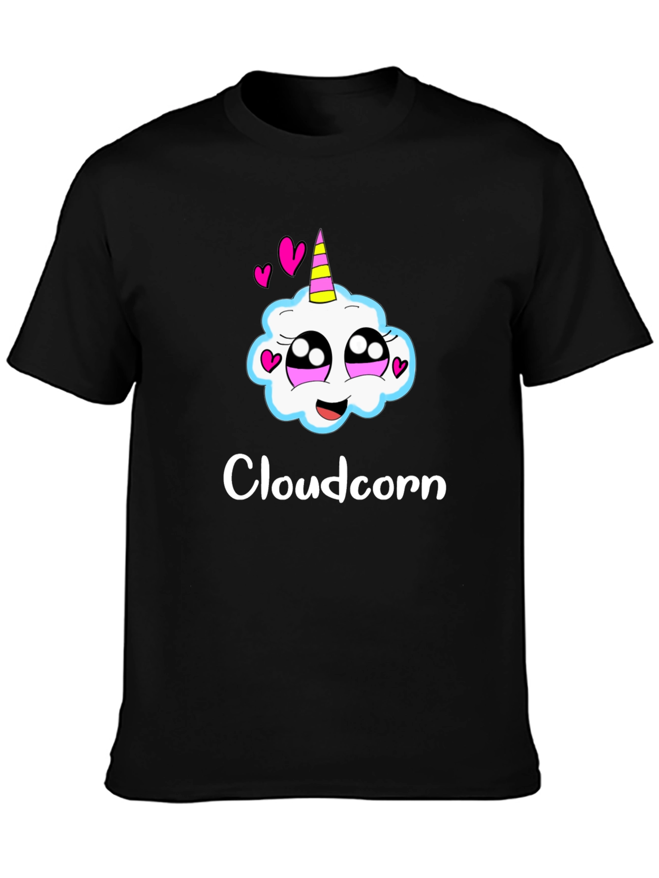 Black Cloudcorn Graphic T-Shirt - Black Cotton Blend view 3