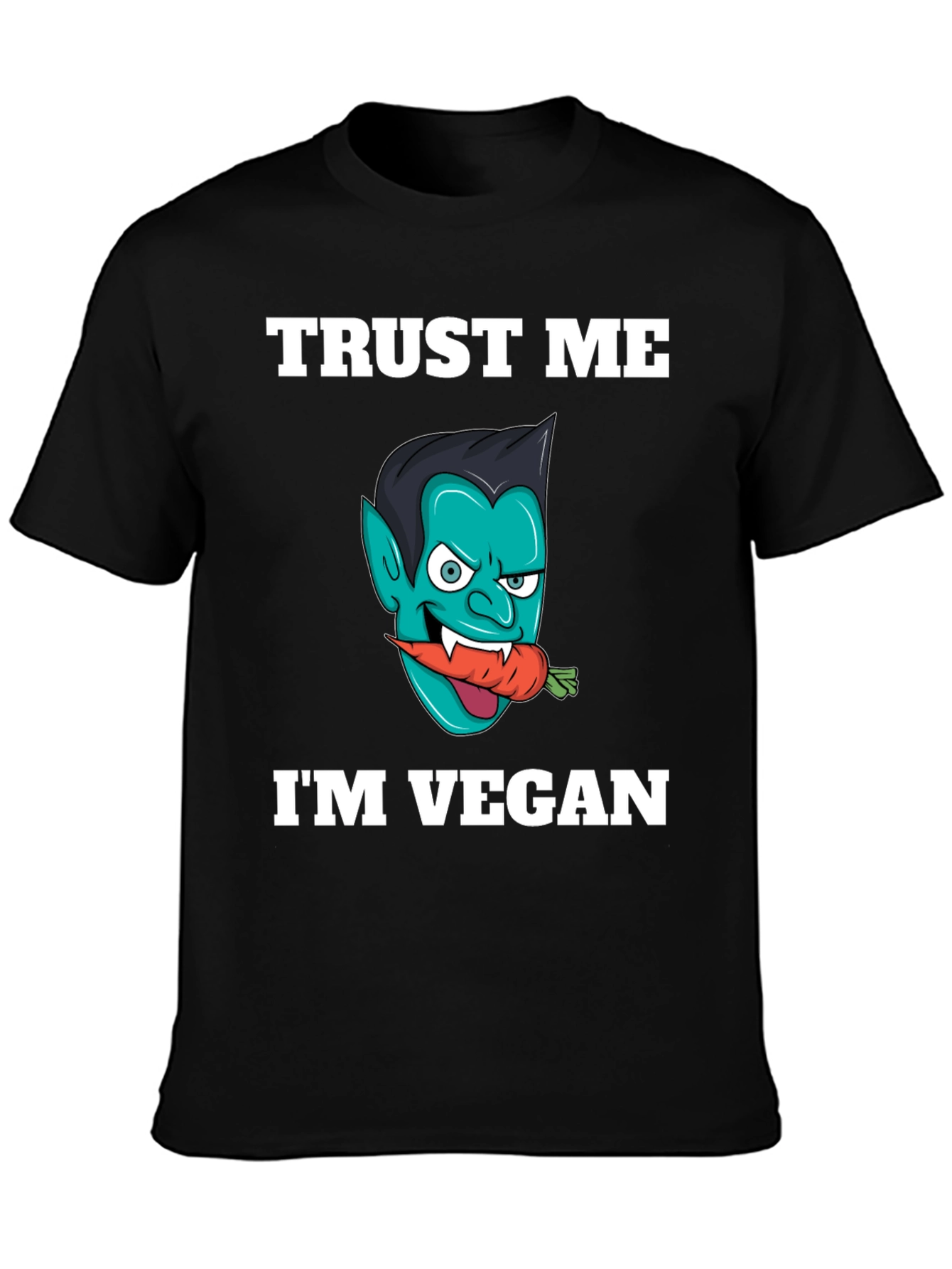 Black Vegan Vampire T-Shirt - Trust Me, I'm Vegan! view 3