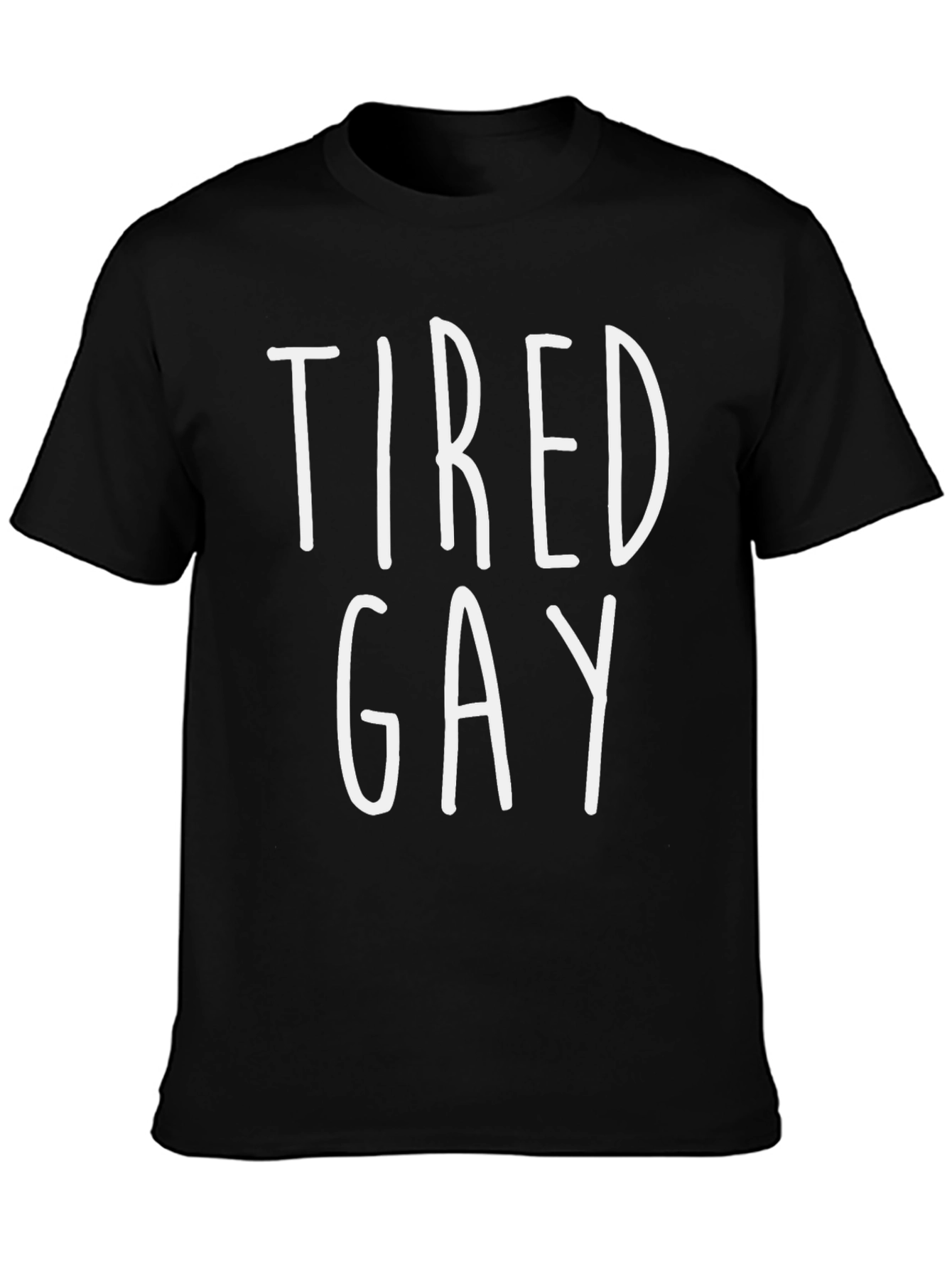 Black Tired Gay Graphic Tee - Black Cotton Blend T-Shirt view 3