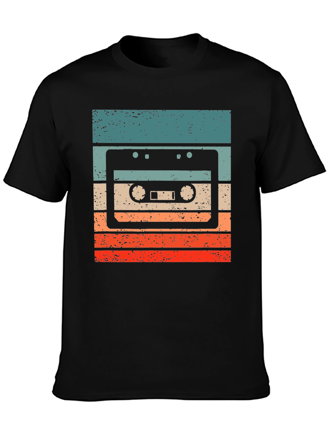 Black Retro Cassette Tape T-Shirt - Vintage Style view 3