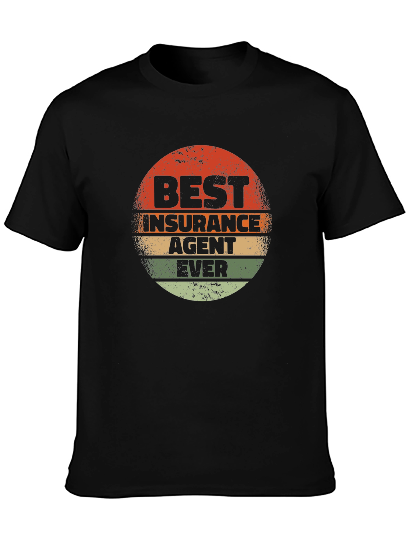 Black Best Insurance Agent Ever Retro T-Shirt view 3