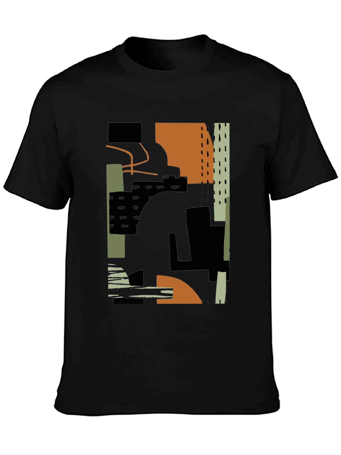 Black Abstract Art Tee - Modern Black T-Shirt view 3