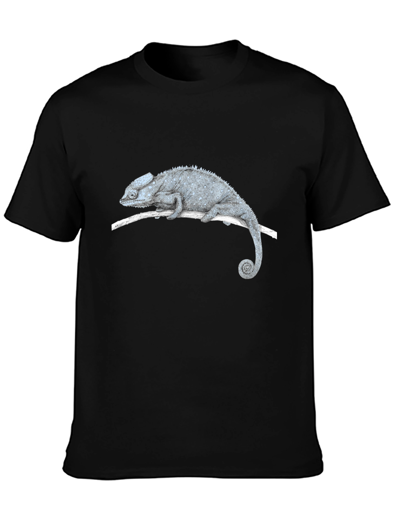 Black Chameleon Graphic Tee - Black Casual T-Shirt view 3