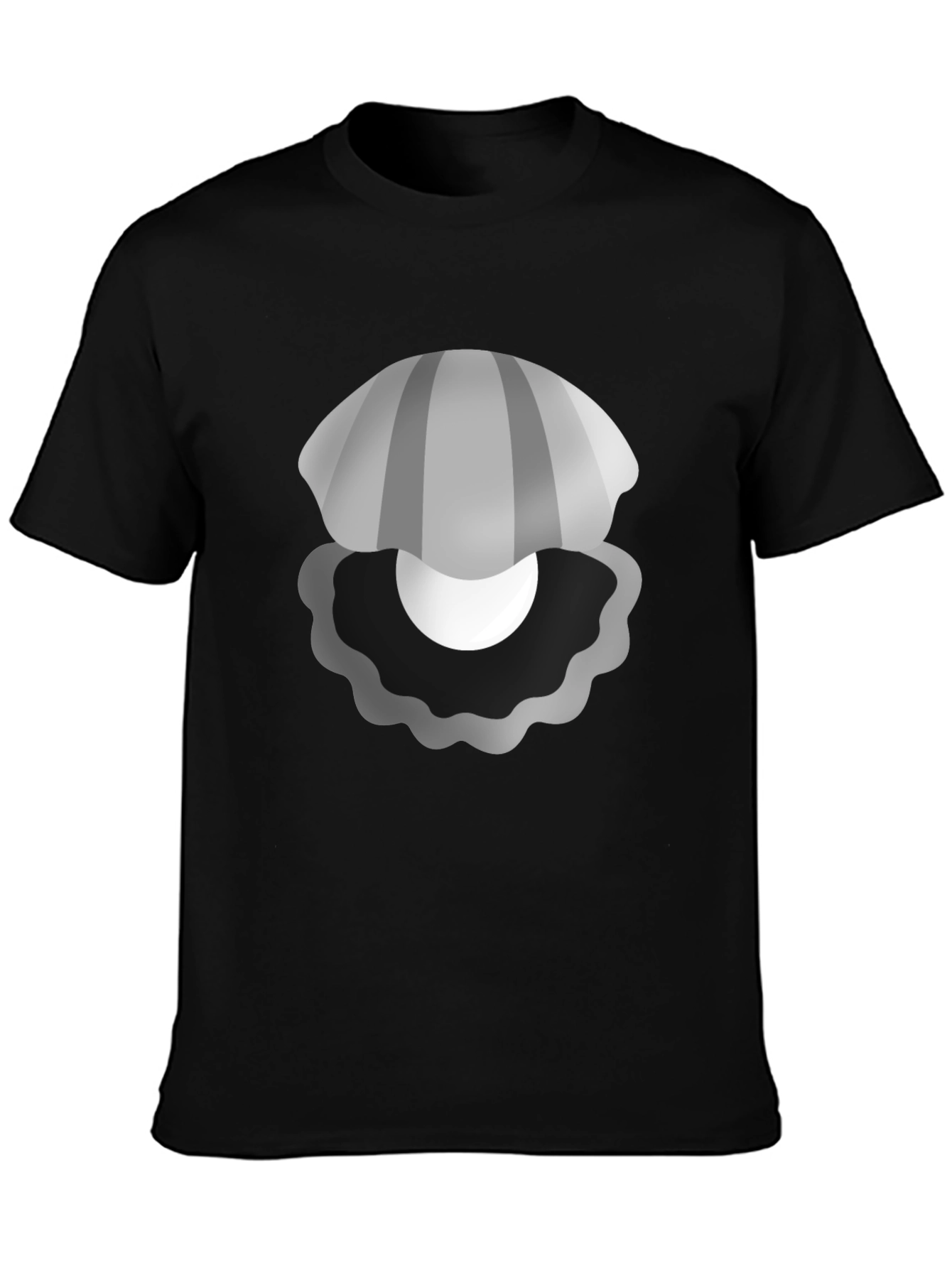 Black Oyster Pearl Graphic Black Tee - Novelty T-Shirt view 3