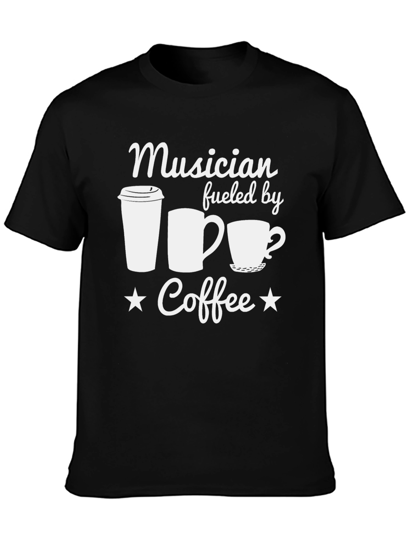 Black Musician Fueled By Coffee Graphic Tee view 3