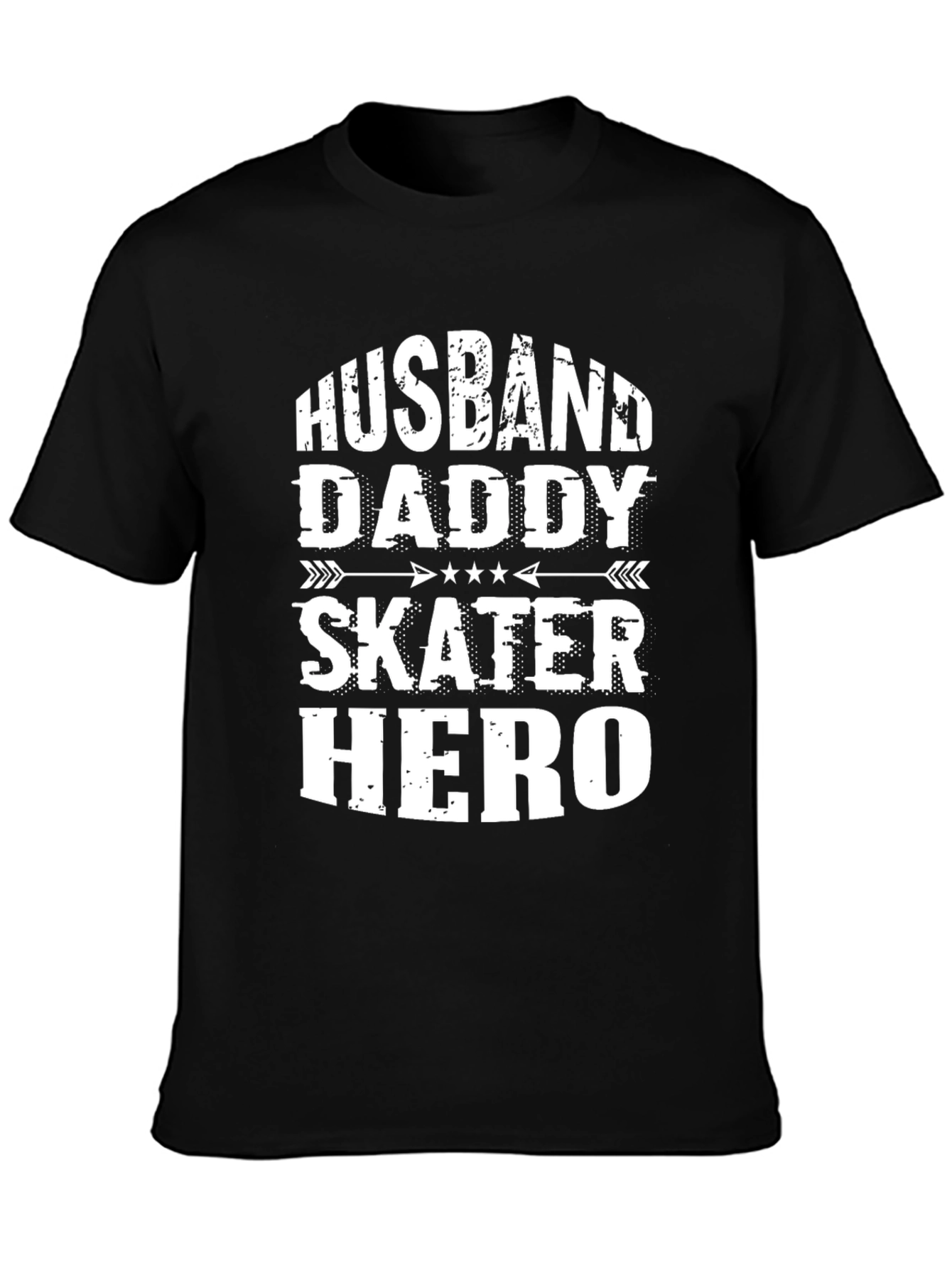 Black Husband Daddy Skater Hero Graphic Tee - Black view 3