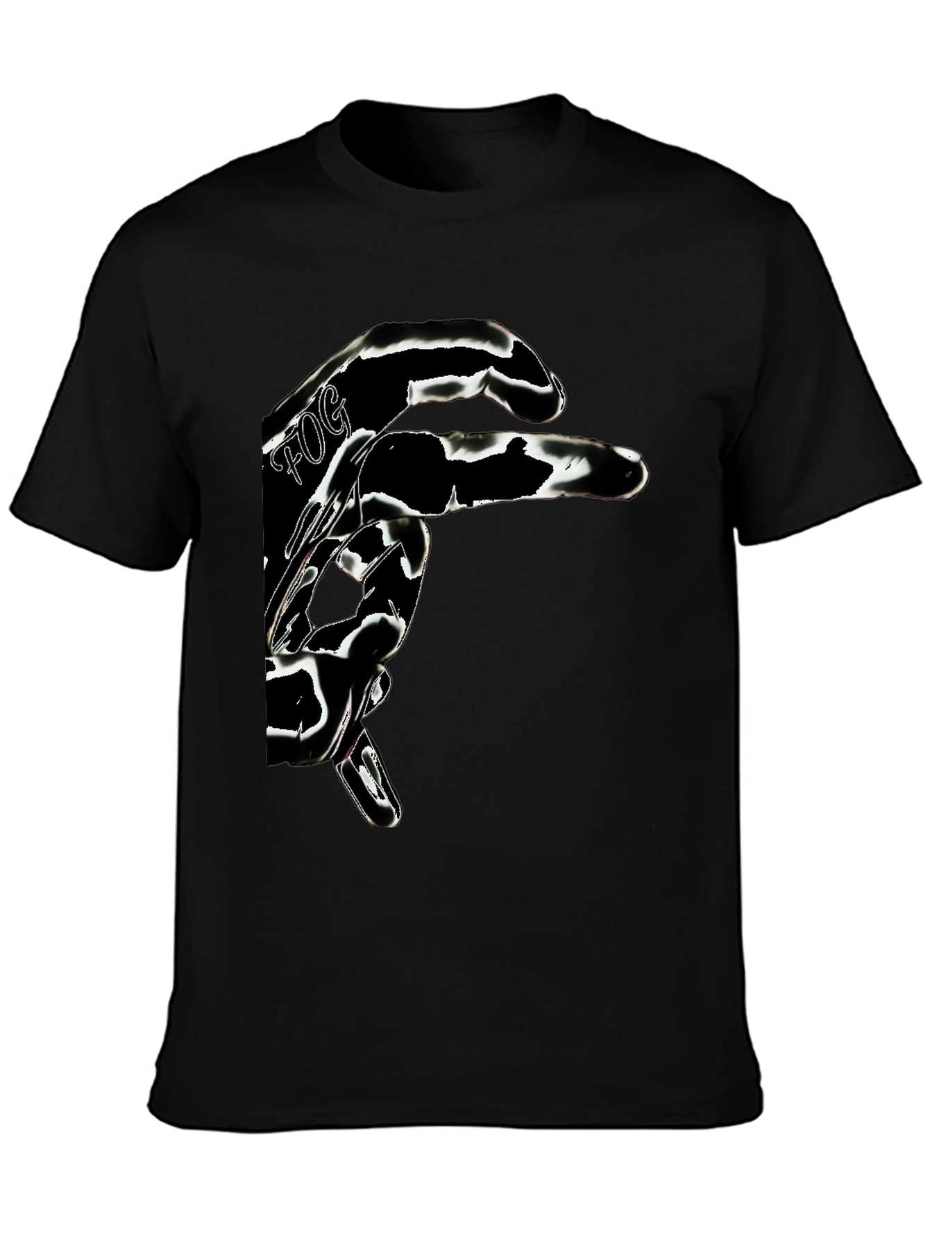 Black Abstract Graphic Print Men's Black T-Shirt view 3