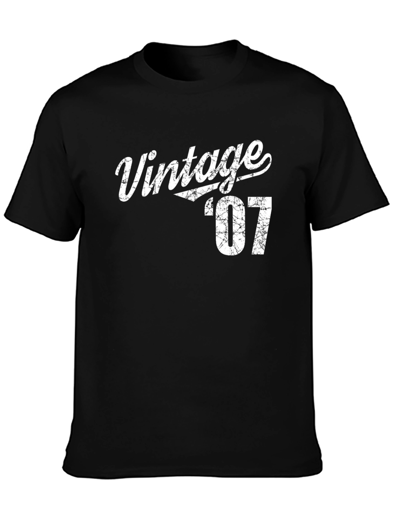 Black Vintage '07 Graphic Tee - Retro Style view 3