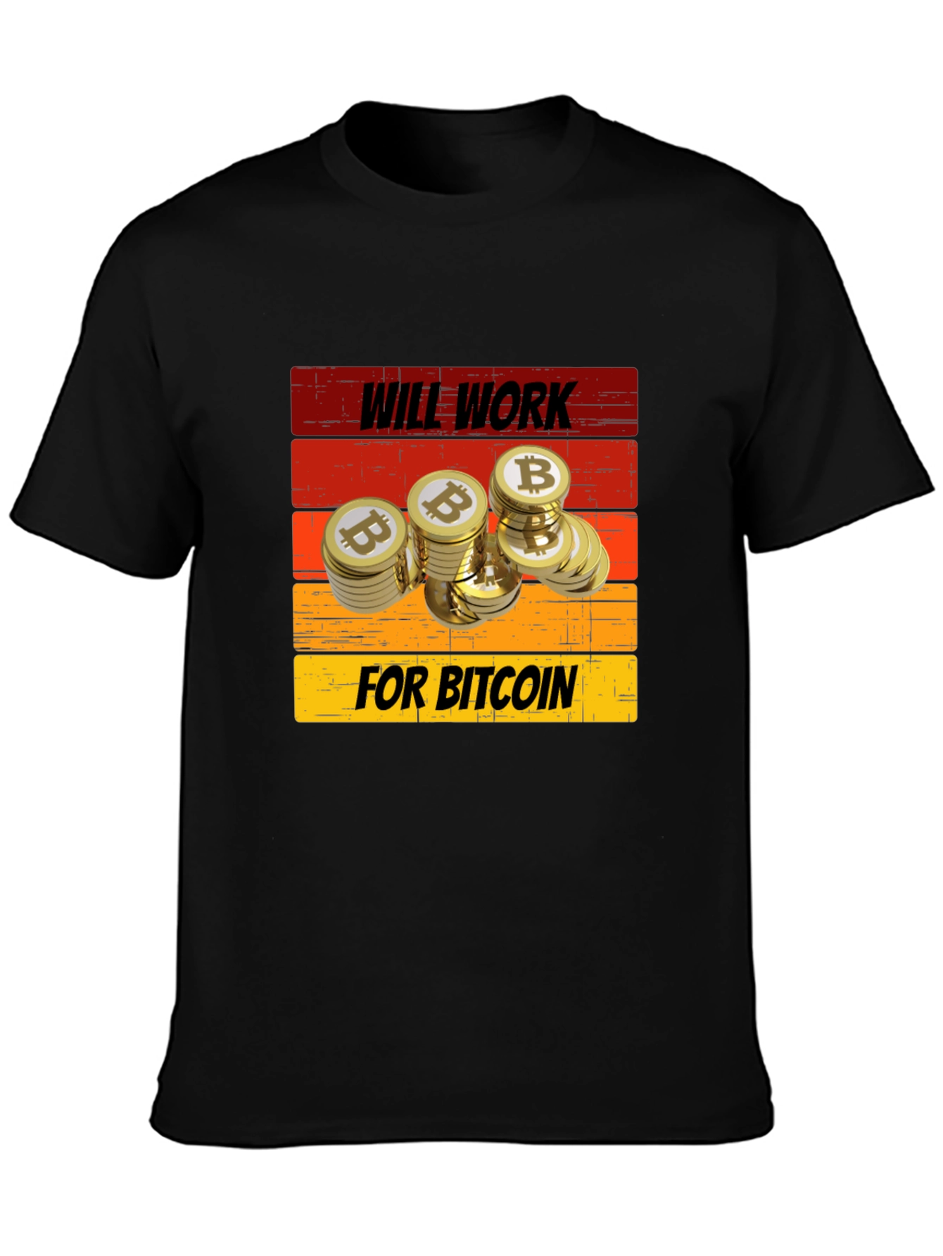 Black Will Work for Bitcoin T-Shirt view 3