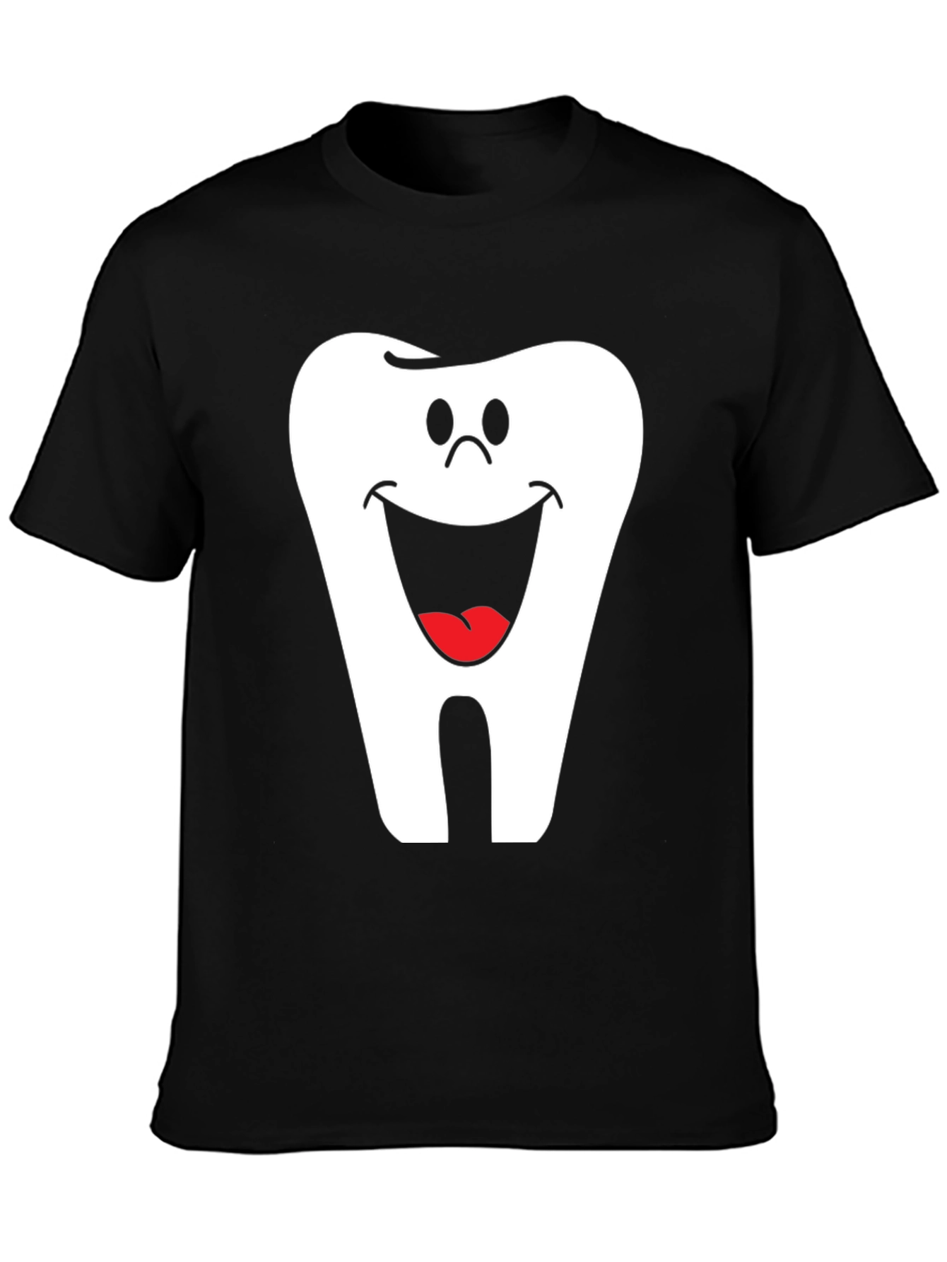 Black Smiling Tooth Graphic T-Shirt - Dentist Humor Tee view 3