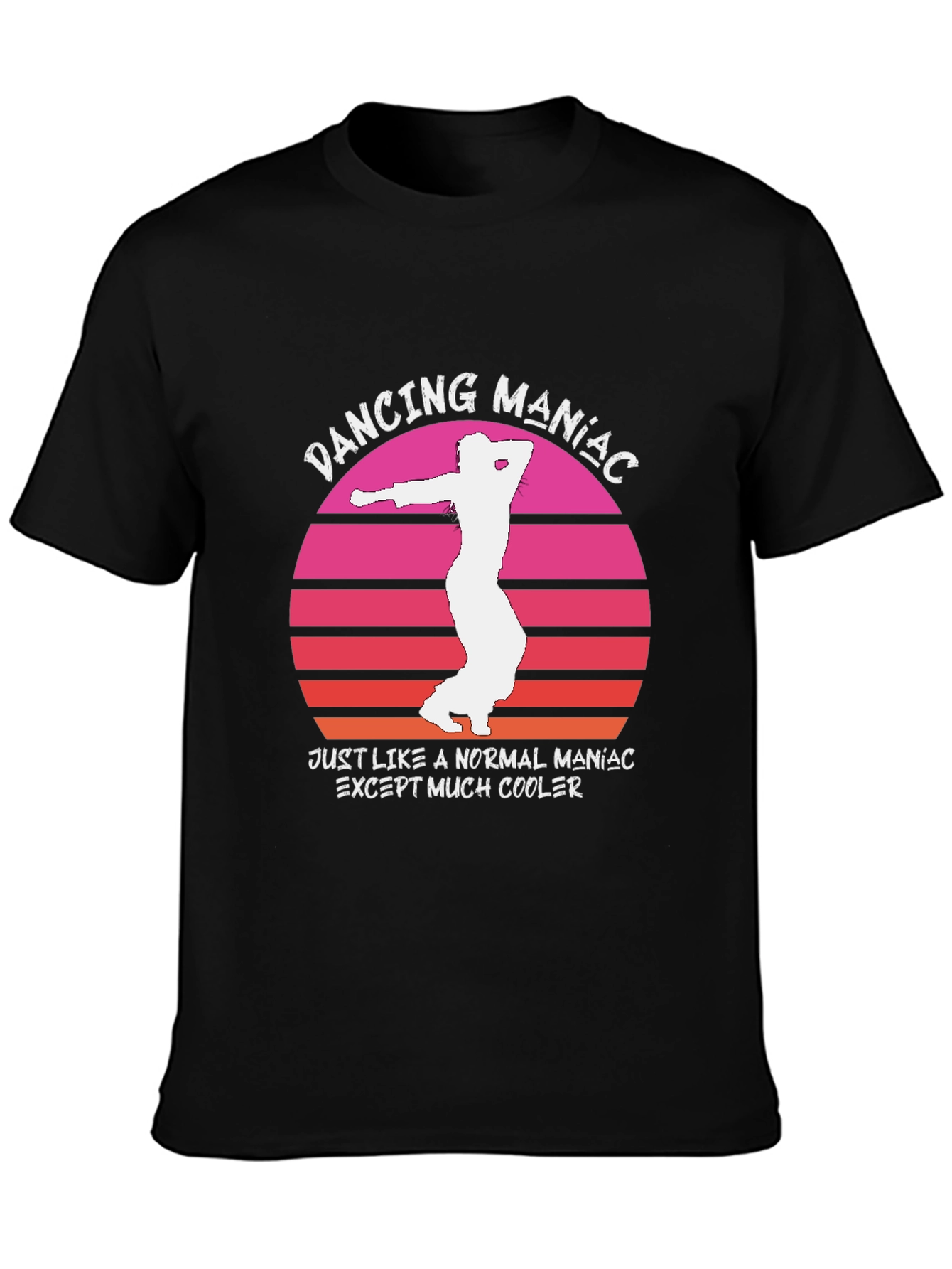 Black Dancing Maniac T-Shirt - Cool Retro Design view 3