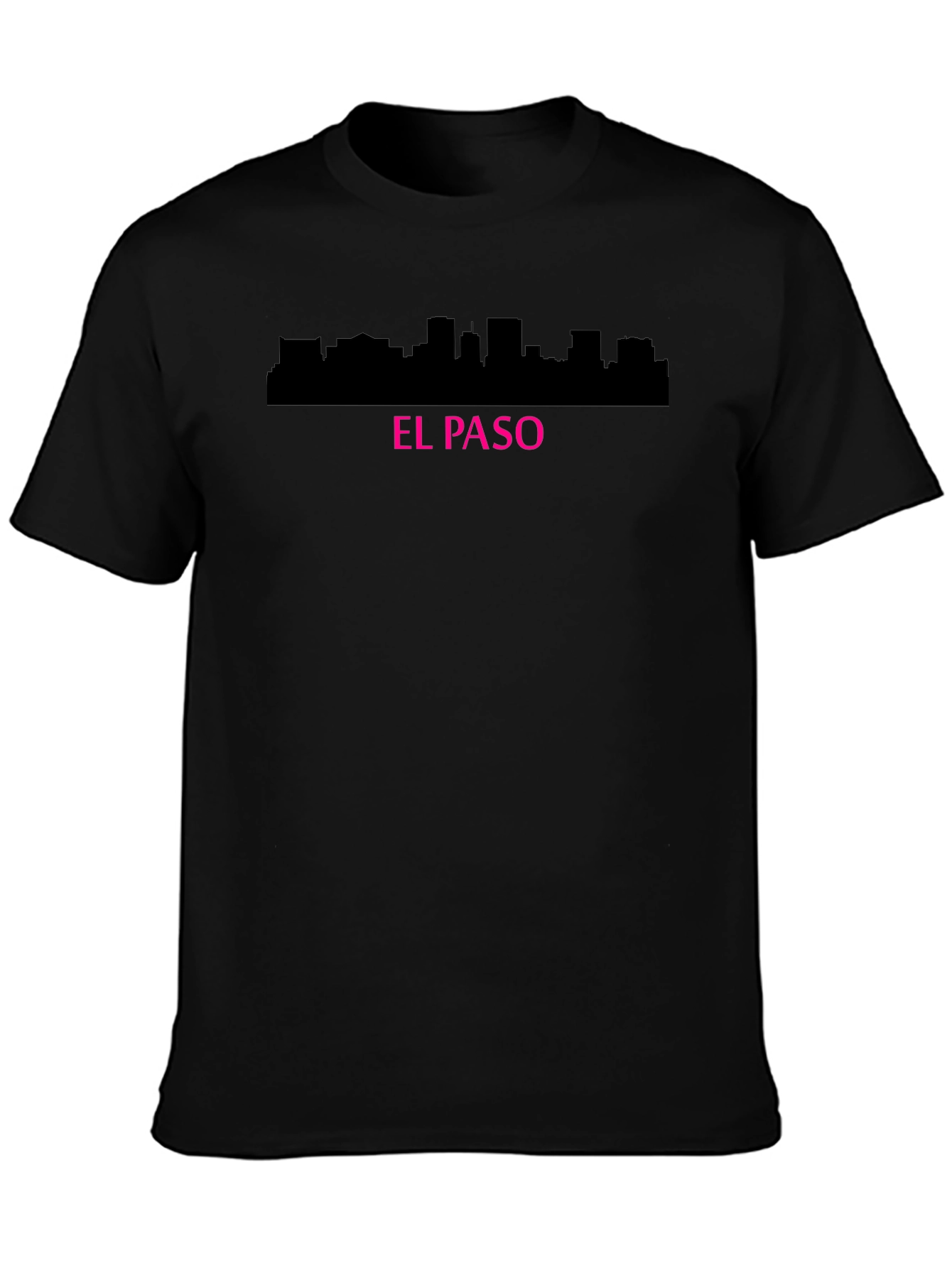 Black El Paso Cityscape Black Graphic T-Shirt view 3