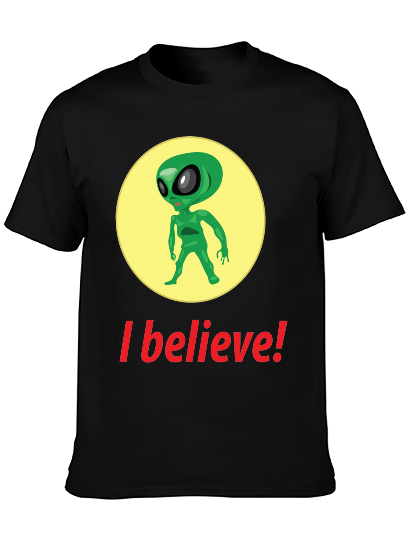 I Believe Alien Graphic Tee - Black Cotton T-Shirt - 3