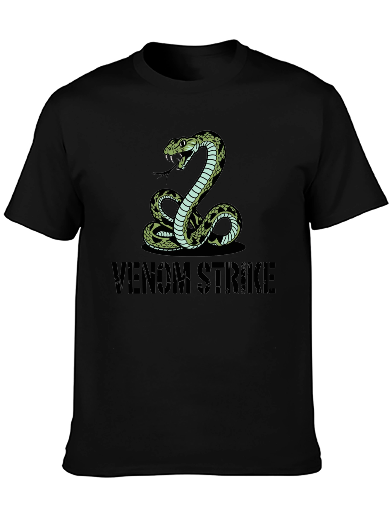 Black Venom Strike Snake Graphic Tee view 3