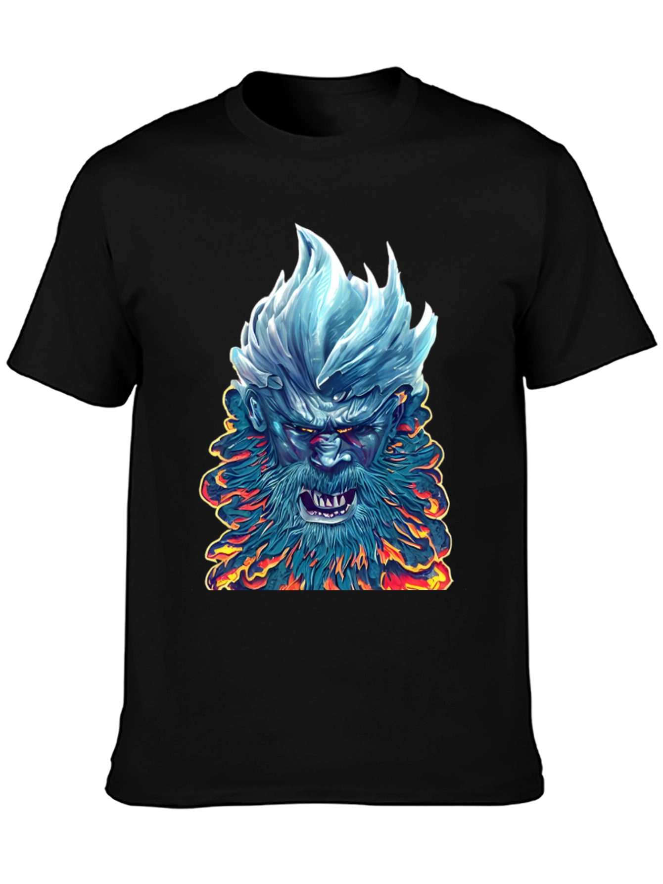 Black Ice & Fire Demon Graphic Tee - Black view 3
