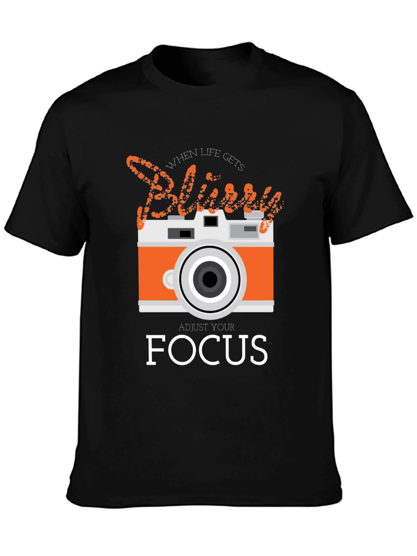 Black Adjust Your Focus Graphic Tee view 3