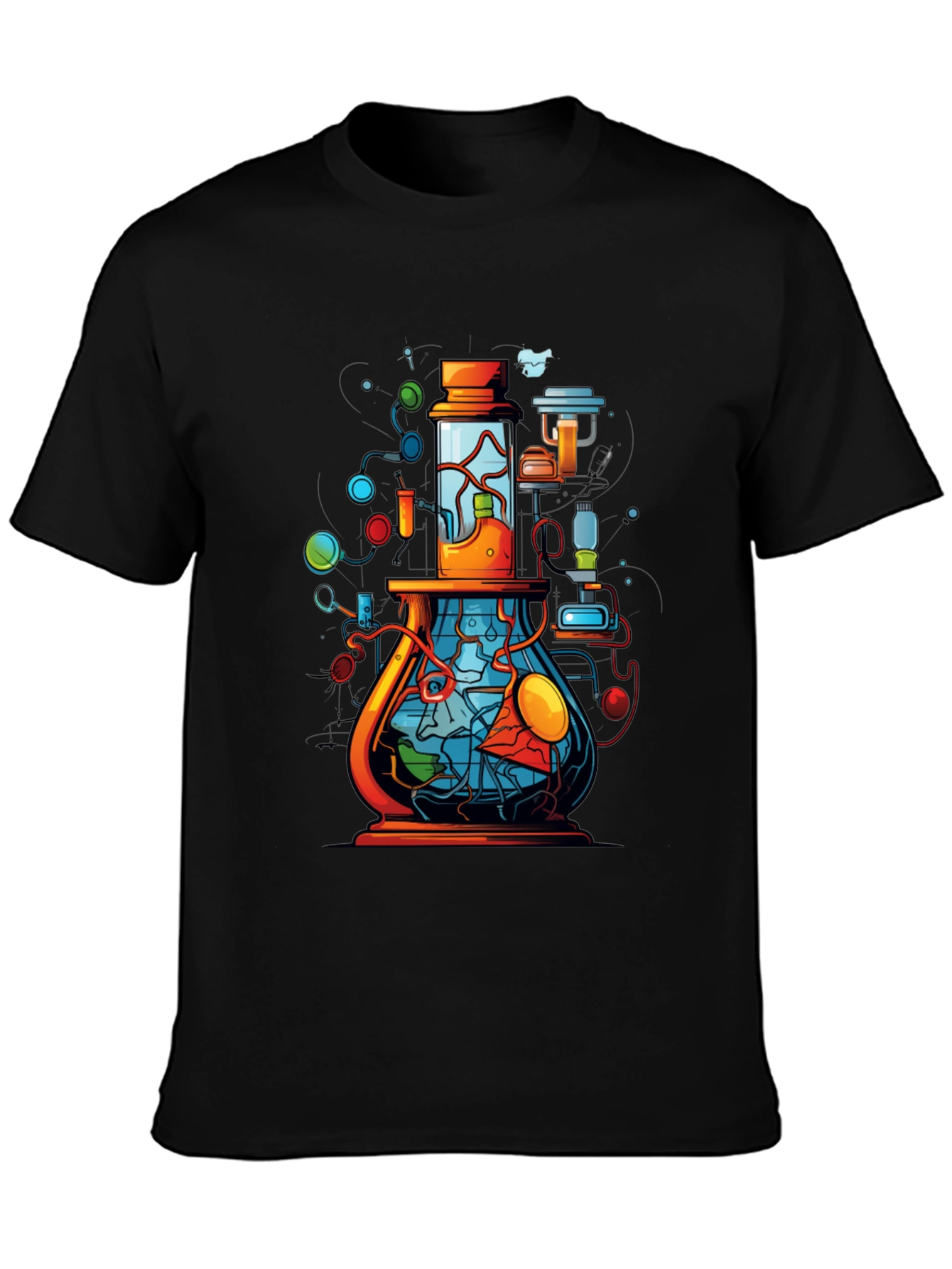 Black Science Flask Graphic T-Shirt view 3
