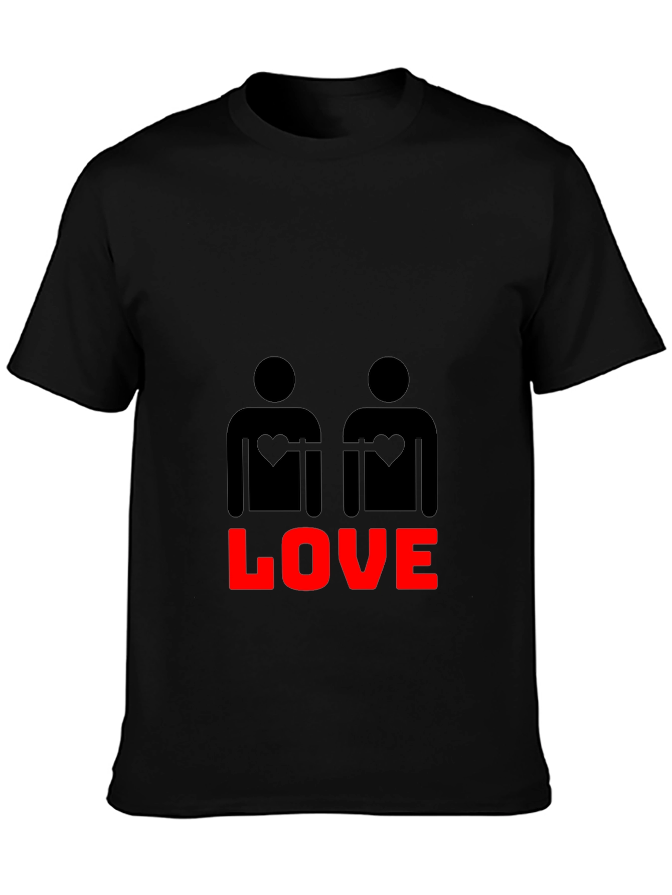 Black Love Wins Graphic Tee - Black Cotton Blend view 3