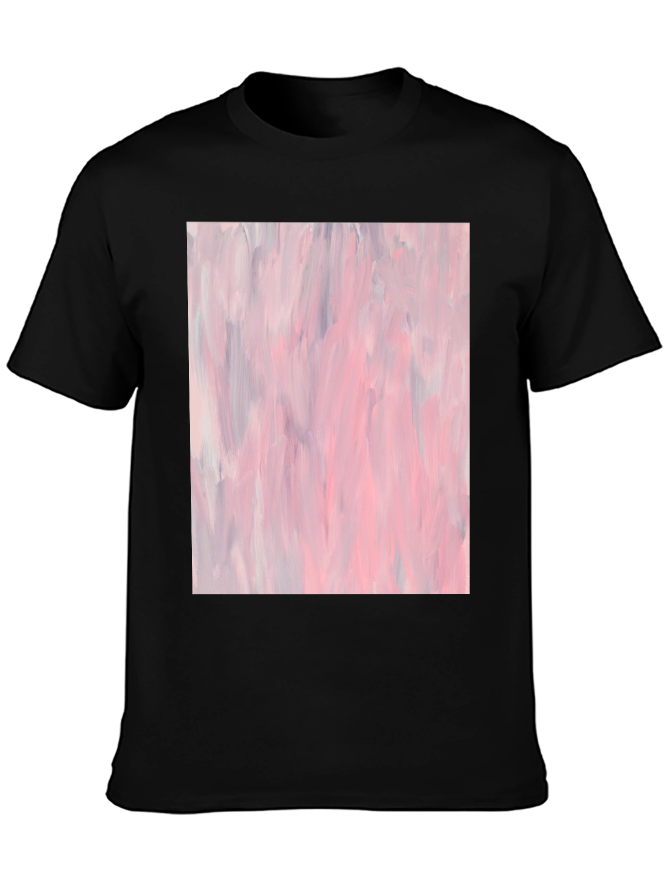 Black Abstract Art Black Cotton T-Shirt view 3