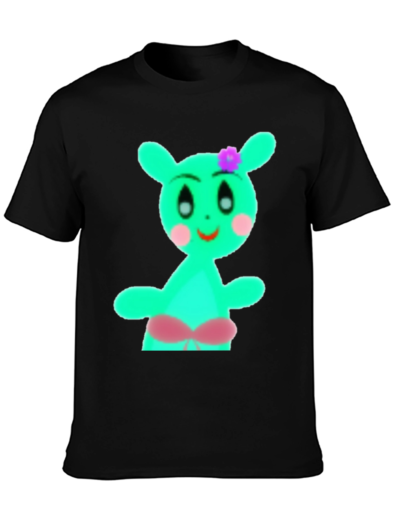 Black Funky Cartoon T-Shirt - Unique Design view 3