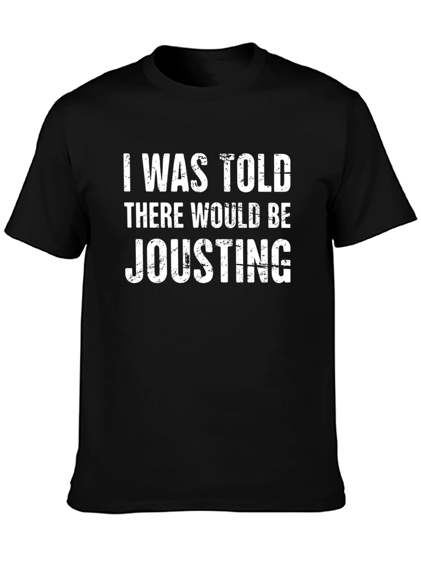 Black Humorous Jousting Graphic T-Shirt - Black view 3