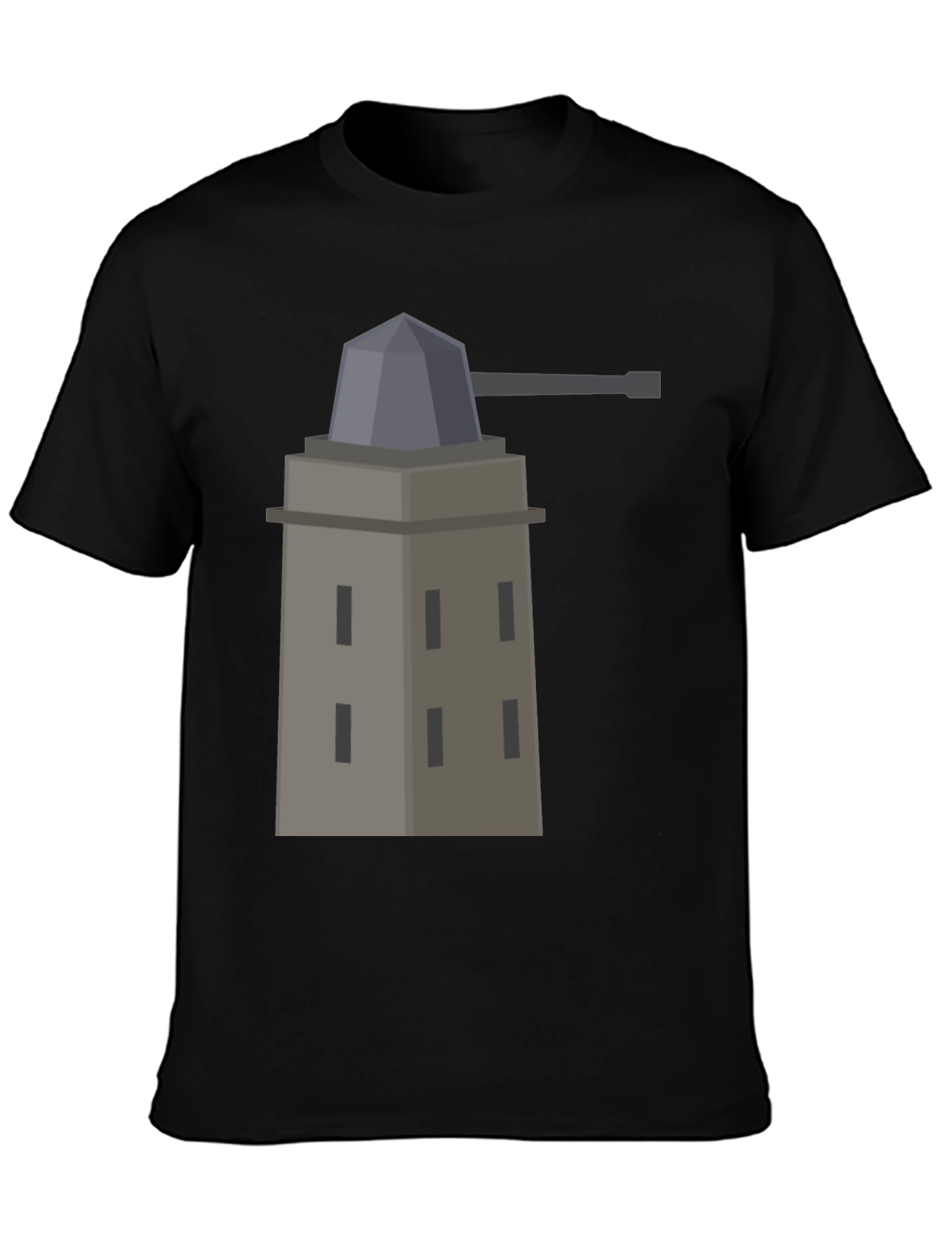 Black Fort Tee - Novelty Graphic Print T-Shirt view 3