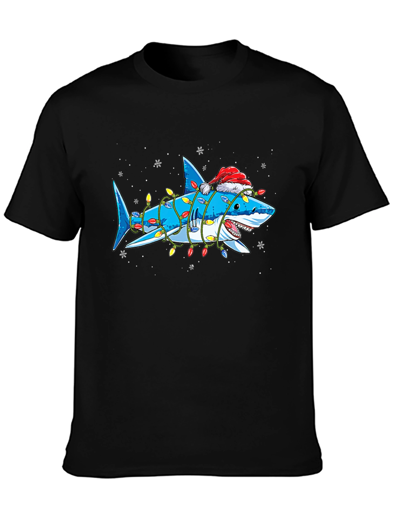 Christmas Shark T-Shirt with Holiday Lights - 3