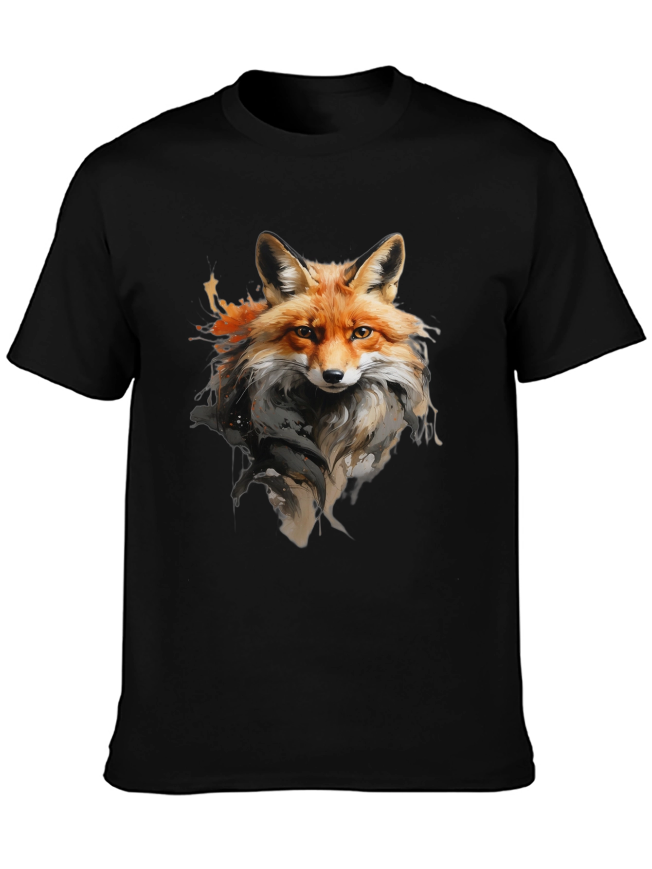 Black Fox Graphic T-Shirt: Stylish Animal Print Tee view 3