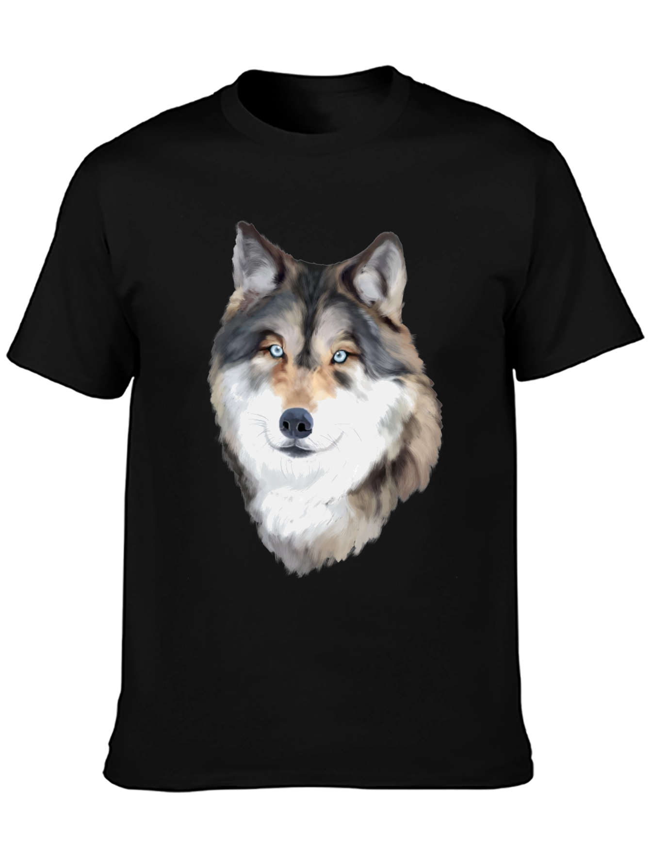 Black Wolf Graphic T-Shirt - Black view 3