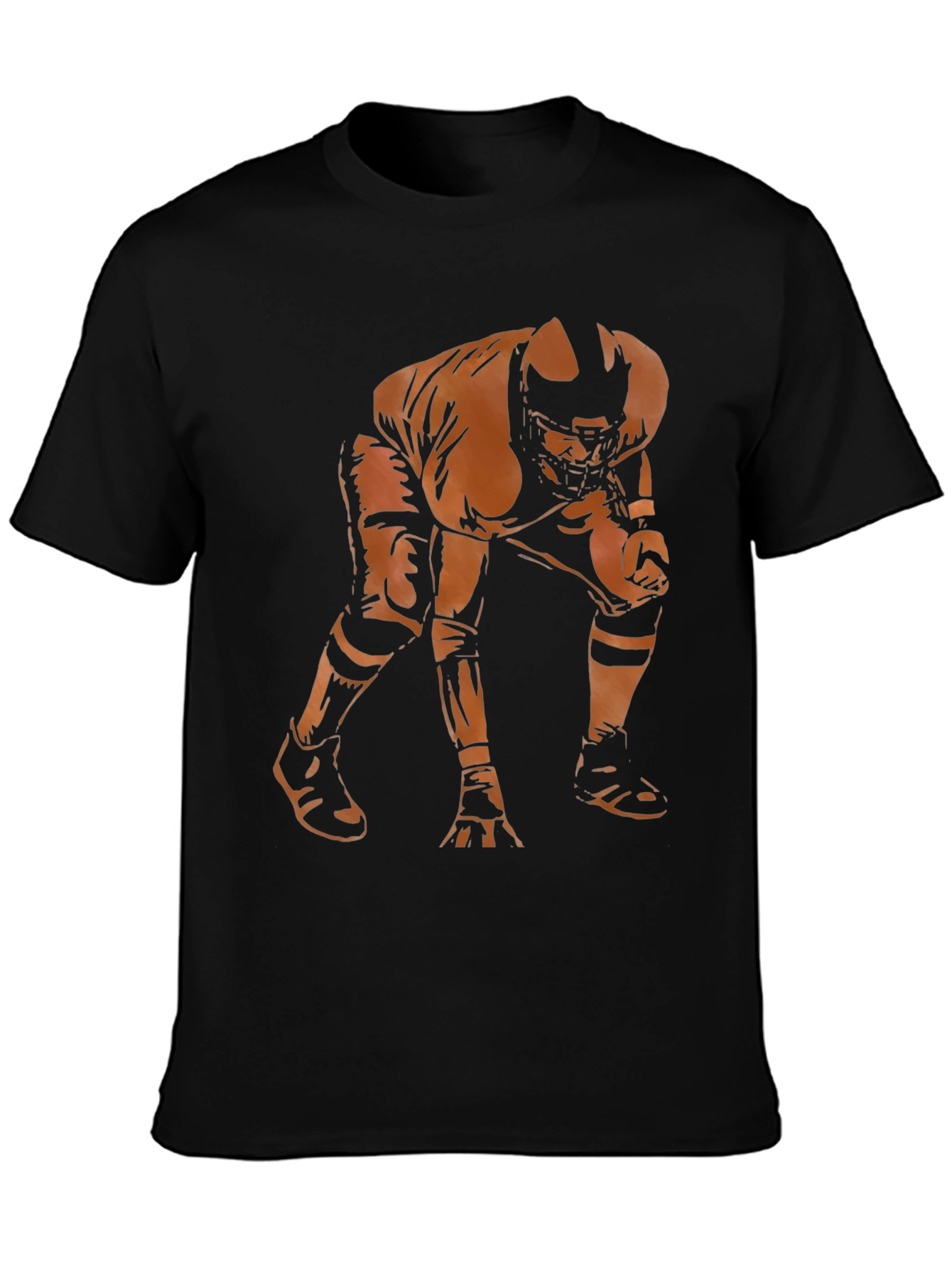 Black Football Player Graphic Tee - Stylish Men's T-Shirt view 3