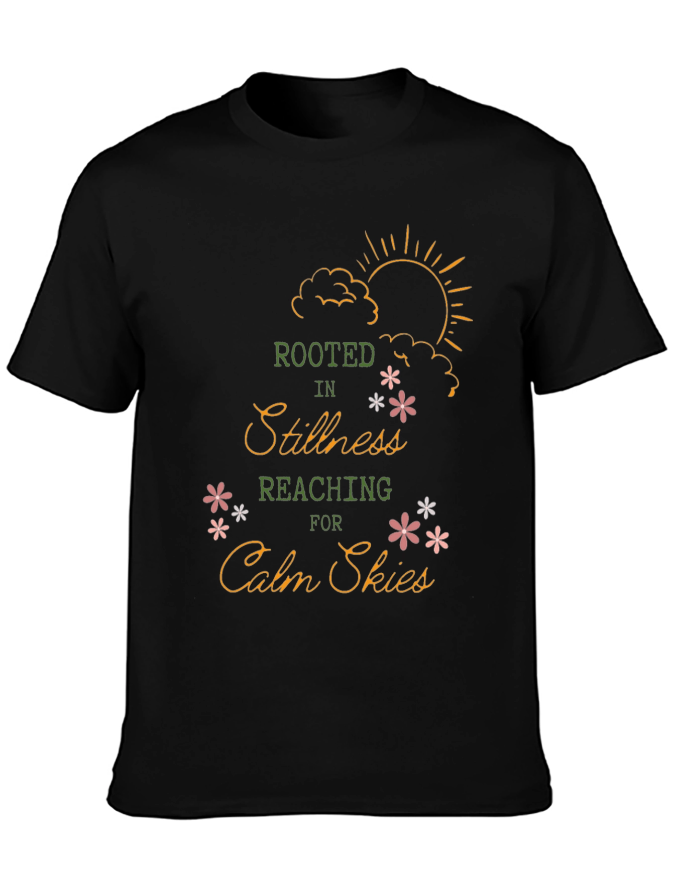 Black Rooted in Stillness Graphic T-Shirt - Unisex view 3