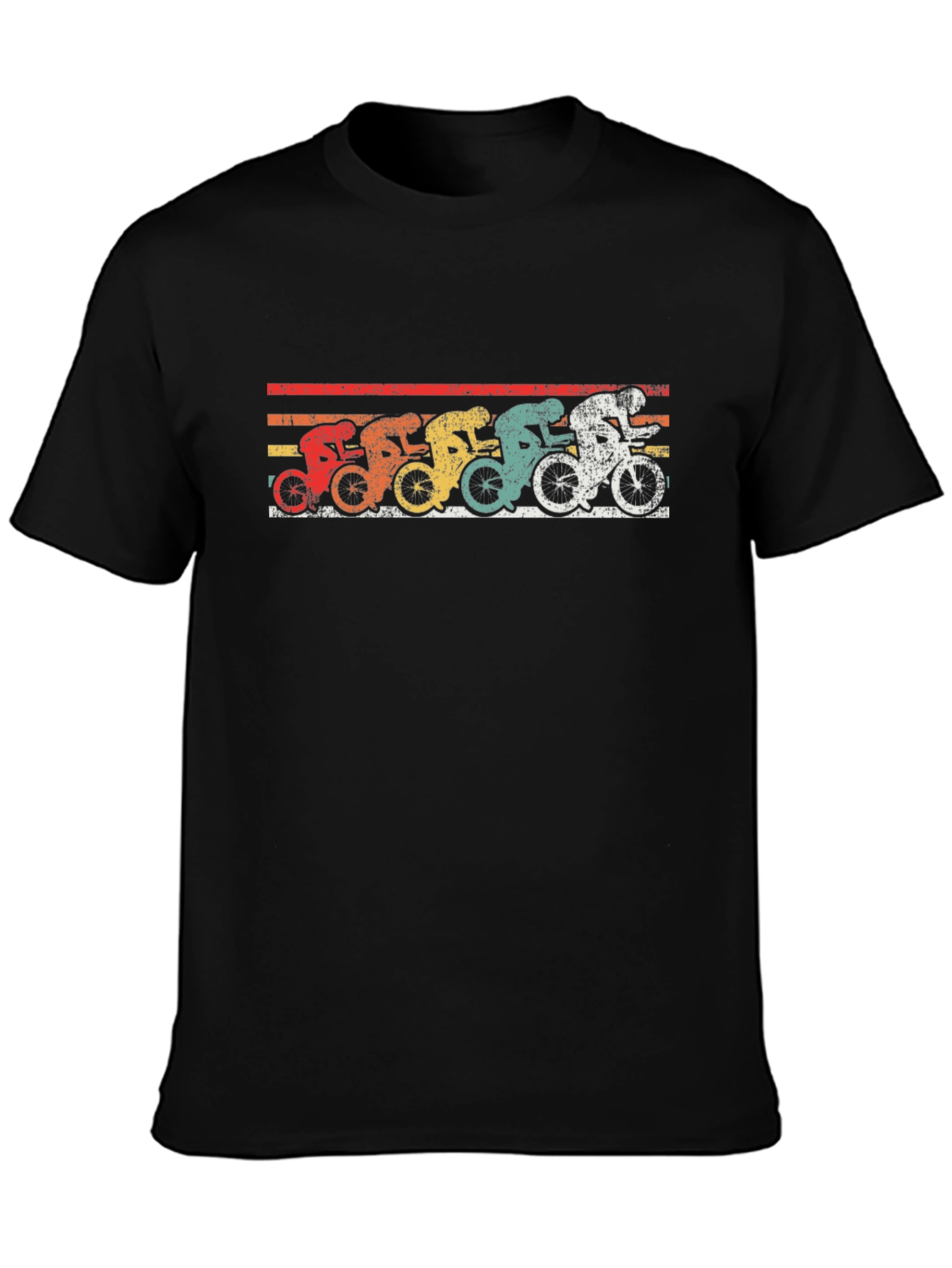 Black Vintage Cycling T-Shirt - Retro Bicycle Design view 3