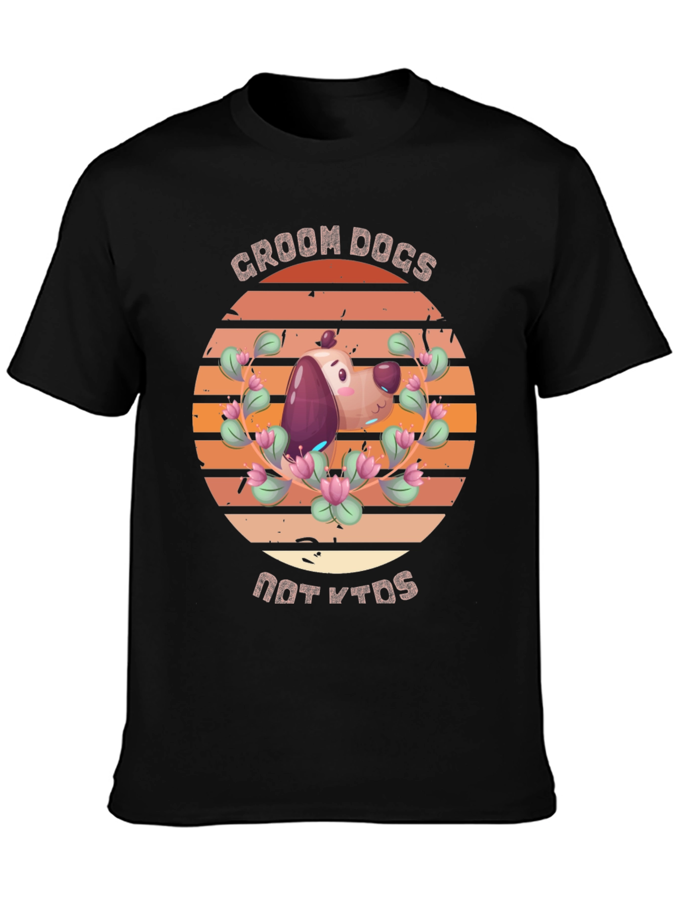 Black Groom Dogs Not Kids T-Shirt view 3