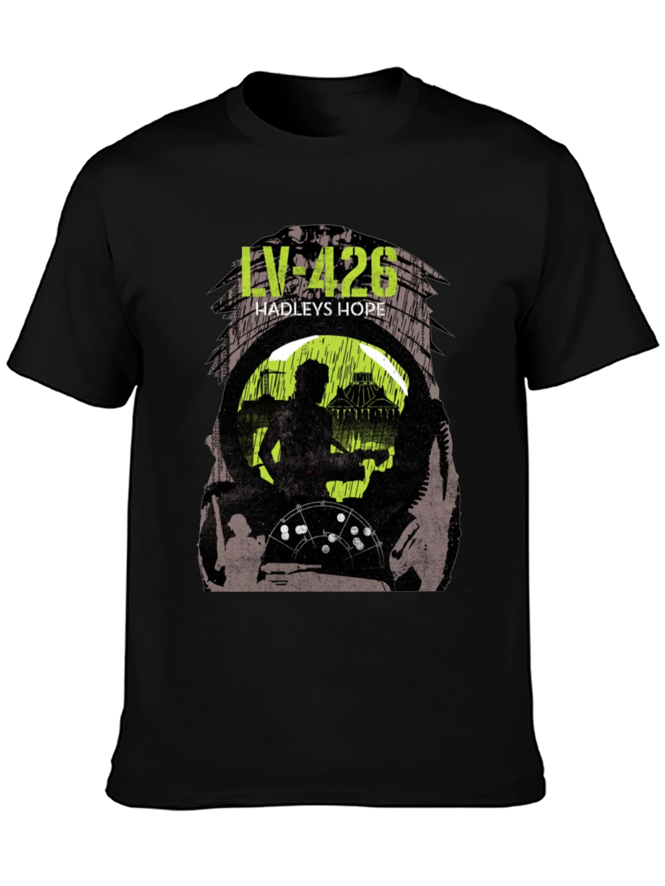 Black LV-426 Hadley's Hope Graphic T-Shirt view 3