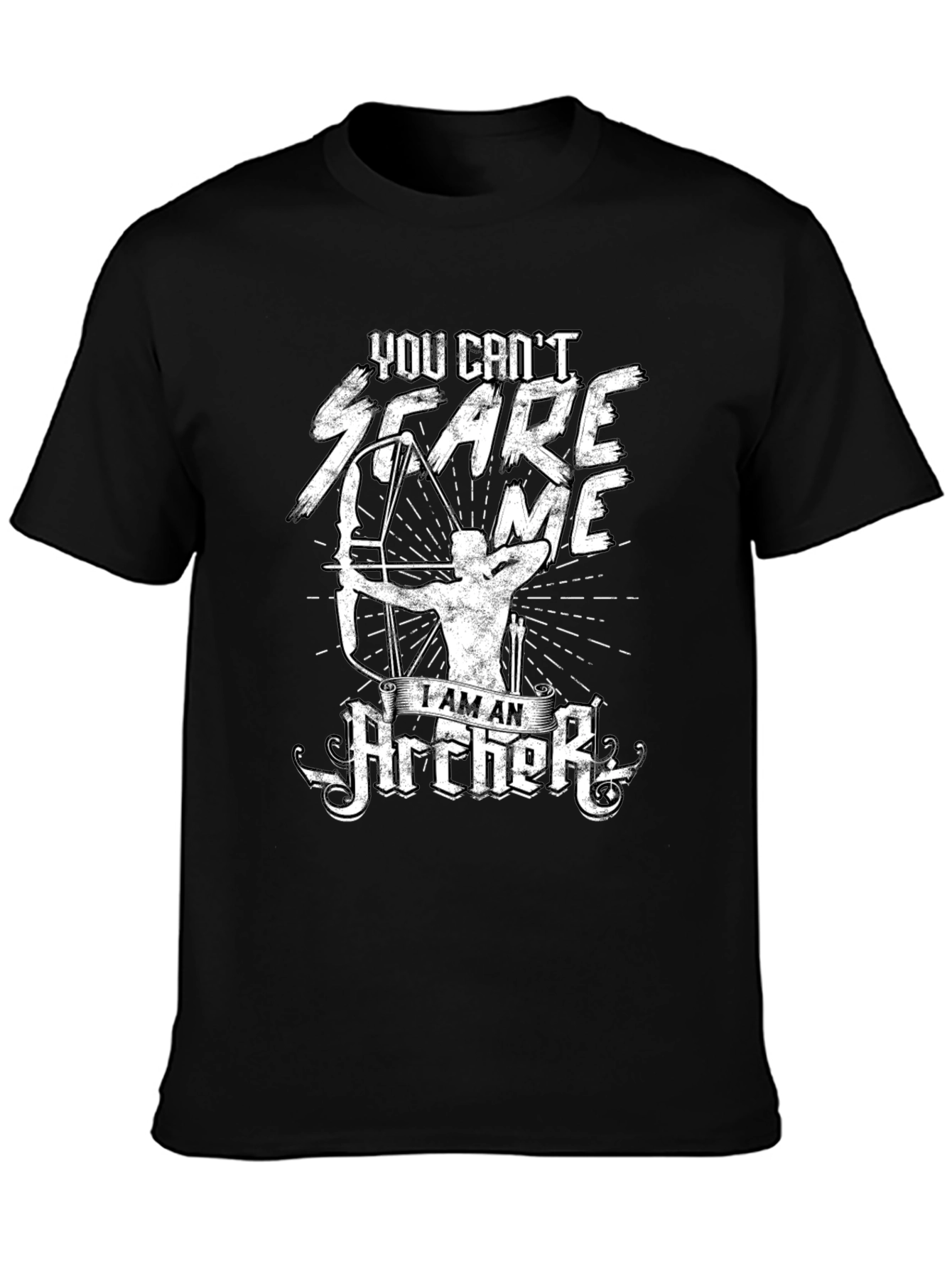 Black Archer T-Shirt - You Can't Scare Me Funny Graphic Tee view 3