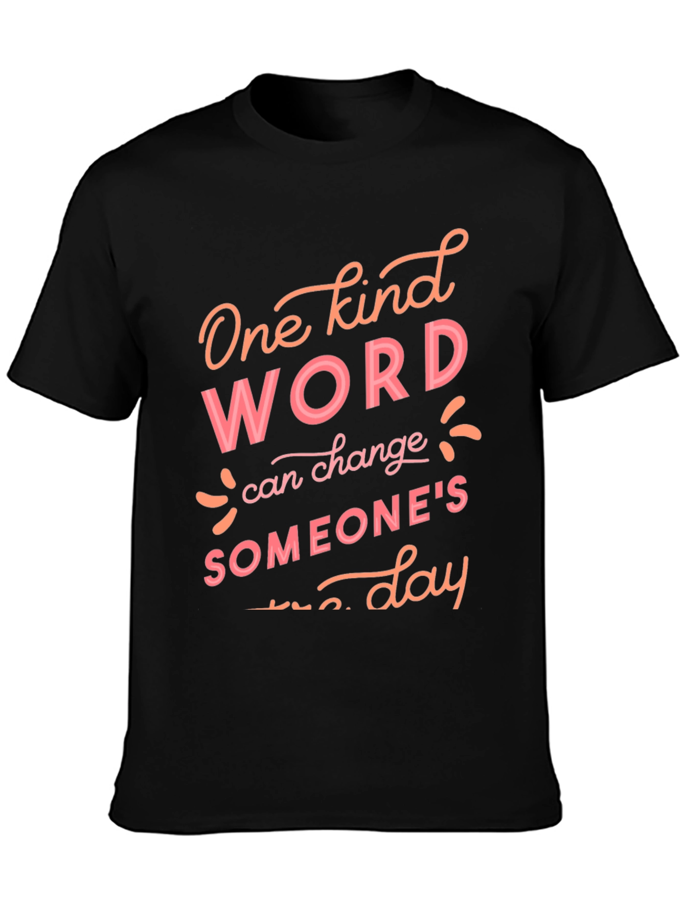 Black Kind Word T-Shirt - Spread Positivity Daily! view 3