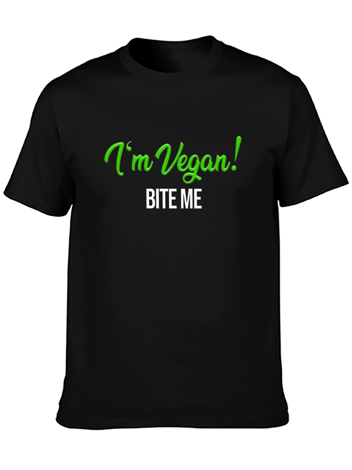 Black Vegan Bite Me T-Shirt - Black Tee view 3