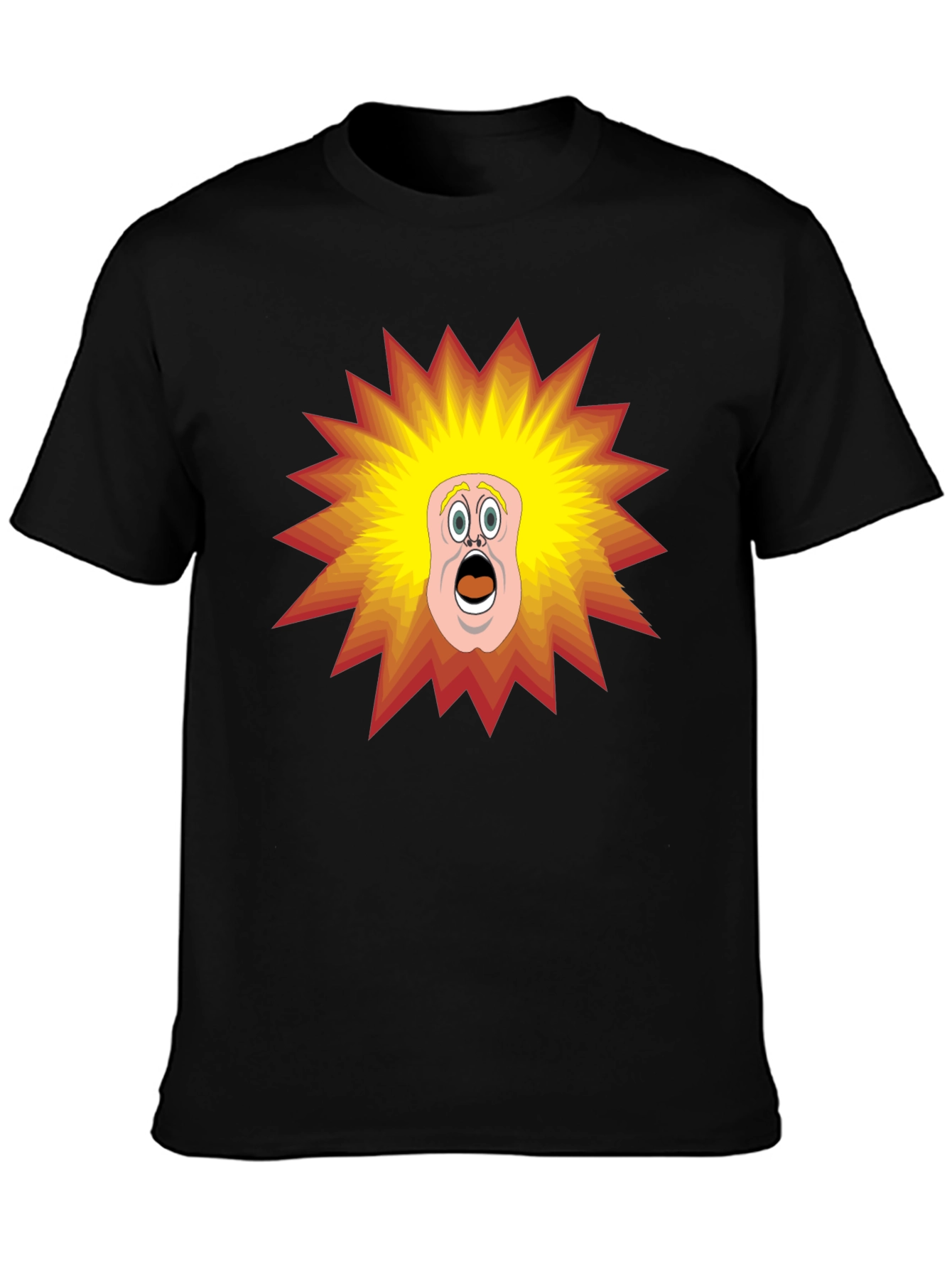 Black Cartoon Shock T-Shirt - Black Tee view 3