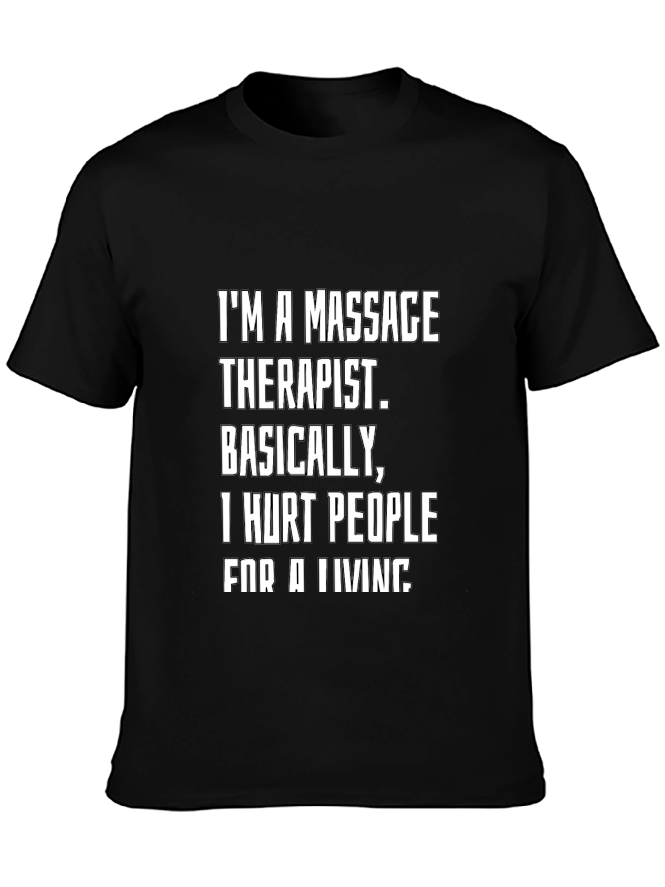 Black Massage Therapist Funny T-Shirt view 3