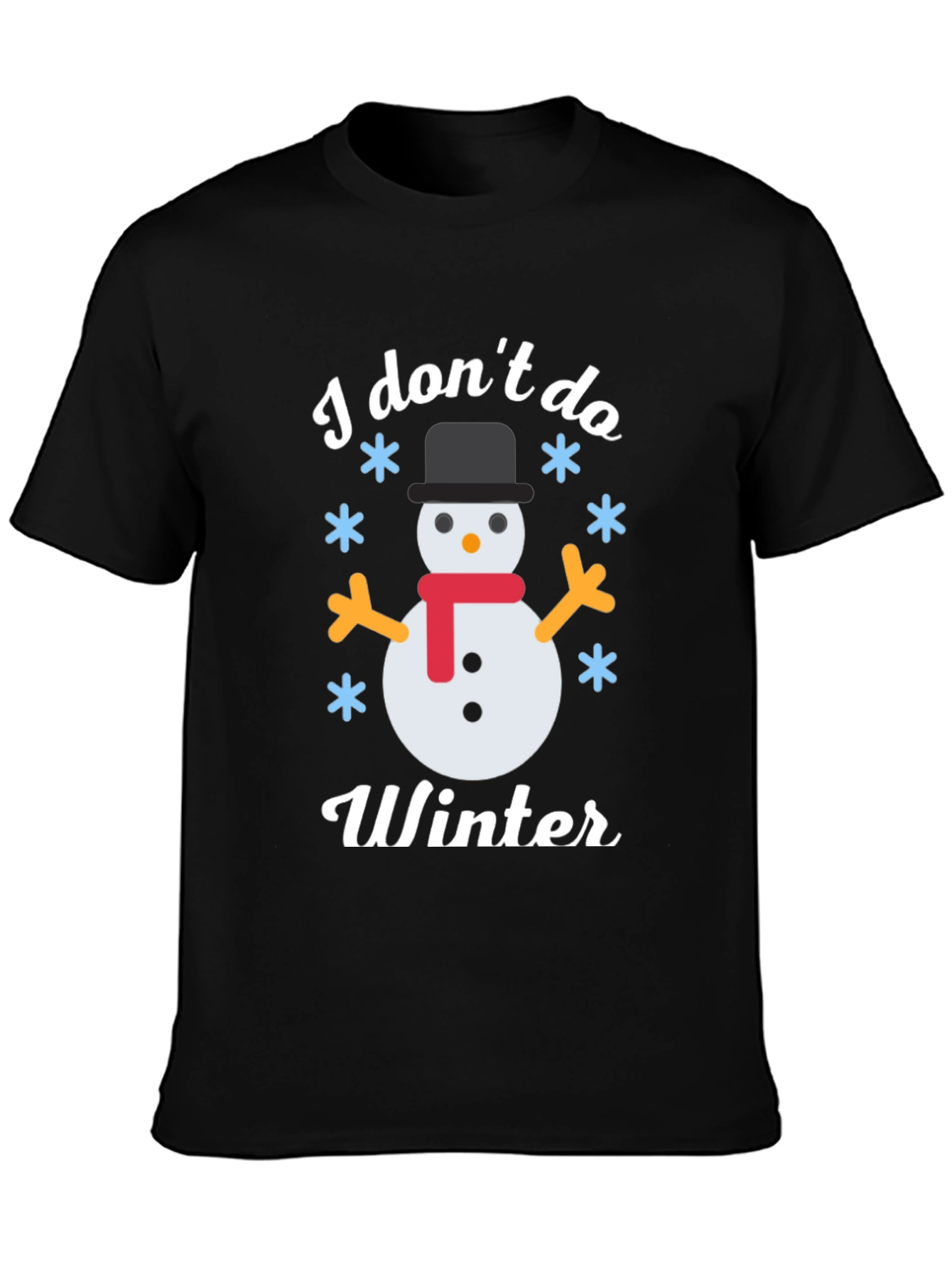 Black I Don't Do Winter Snowman Graphic Tee view 3