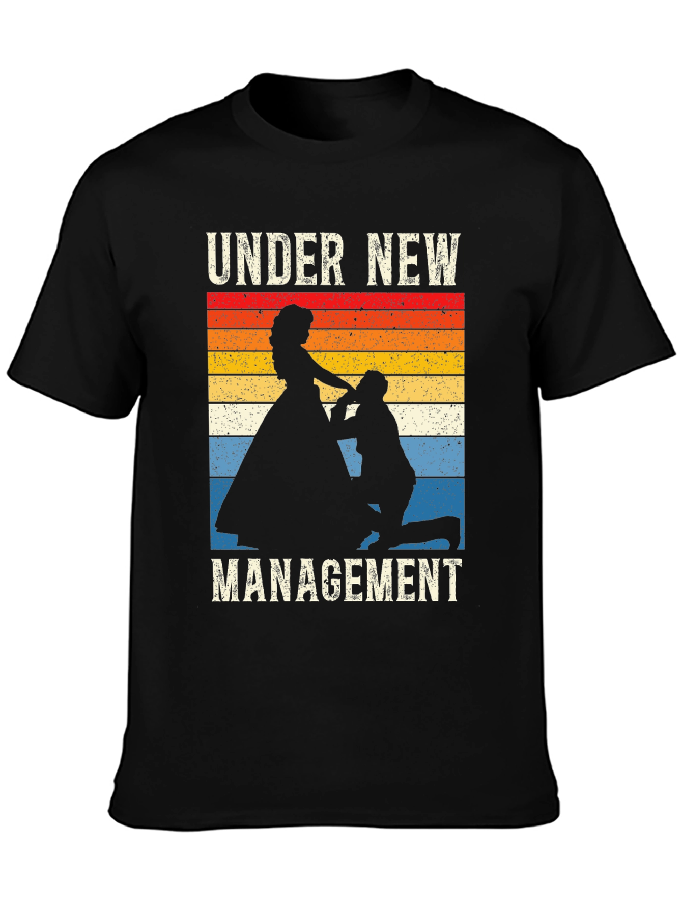 Black Under New Management Wedding Graphic T-Shirt view 3