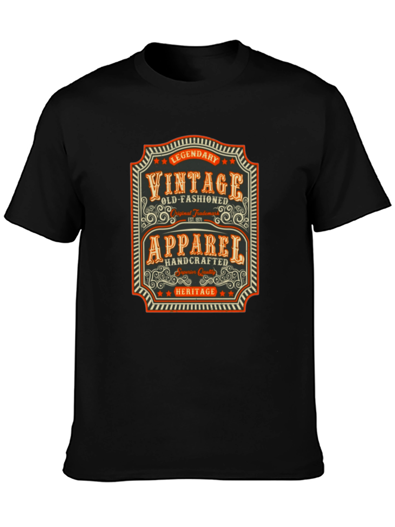 Black Vintage Apparel T-Shirt: Legendary Handcrafted Design view 3