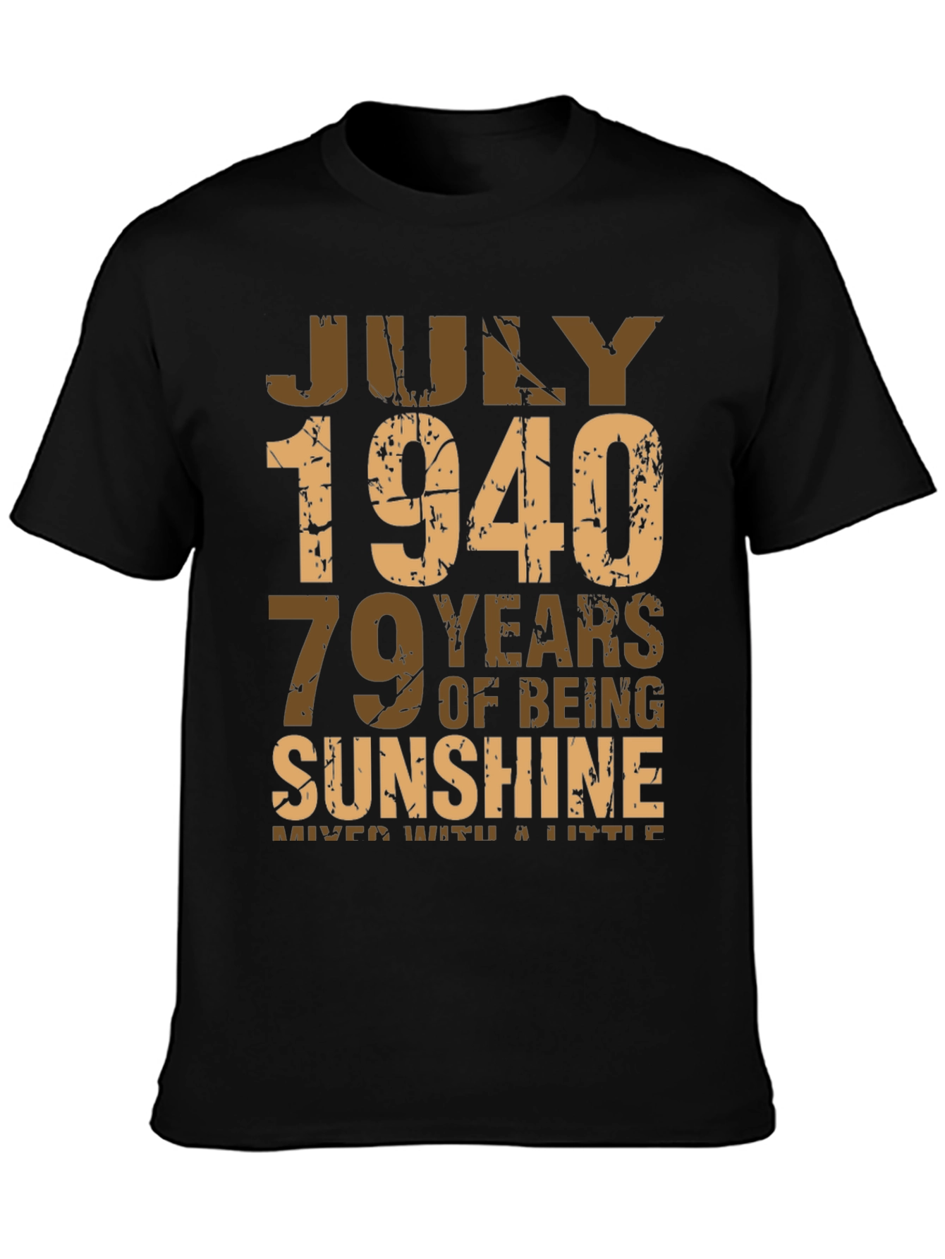 Black July 1940 Birthday T-Shirt - 79 Years of Sunshine view 3