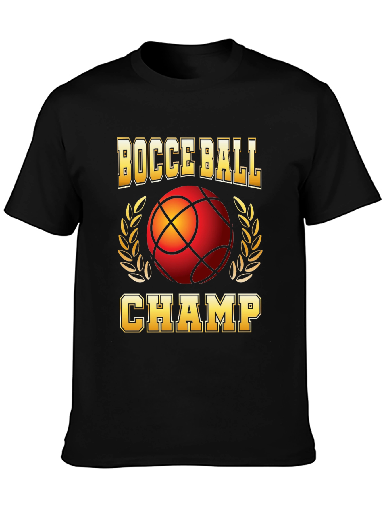 Black Bocce Ball Champ T-Shirt view 3