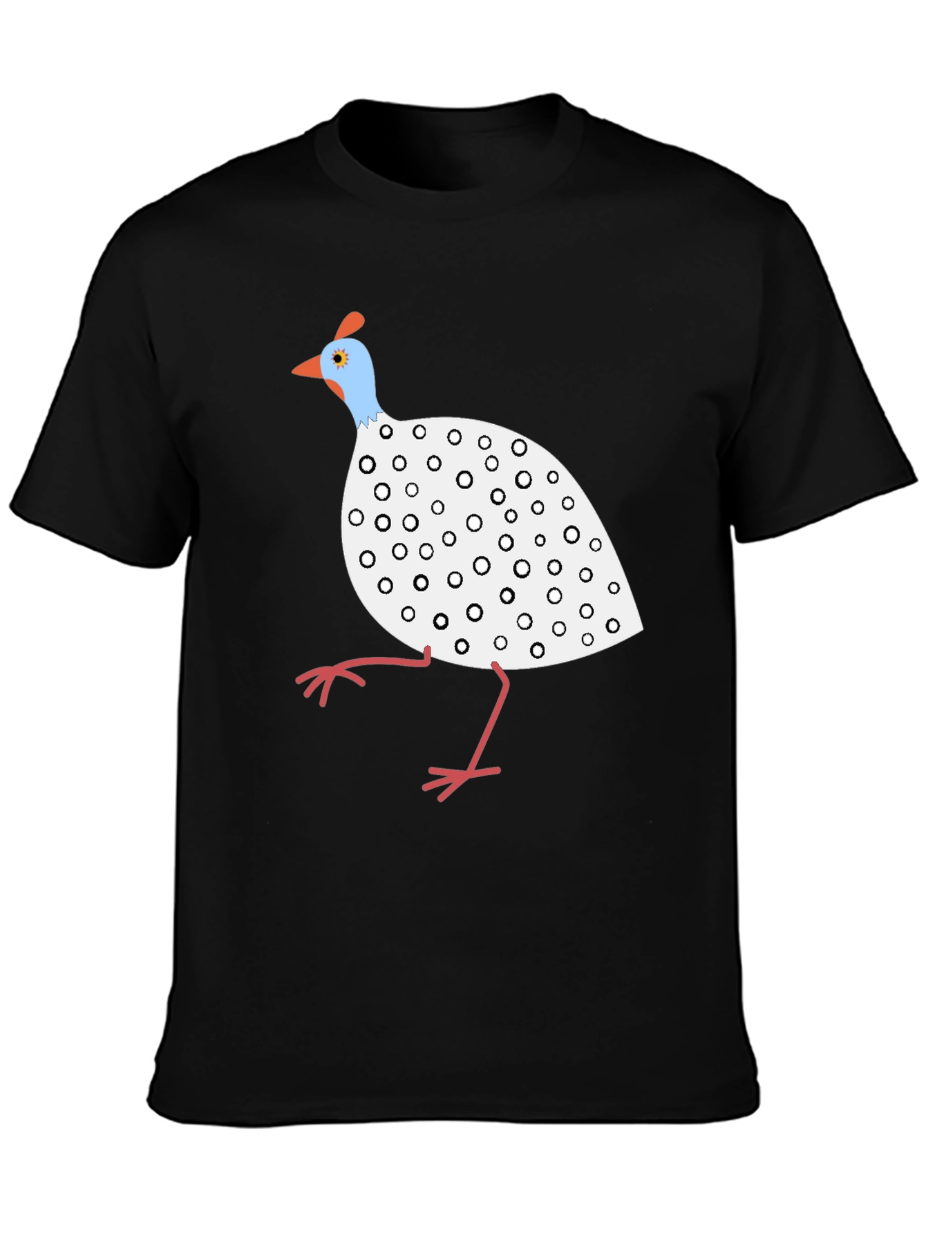 Black Guinea Fowl Graphic Tee - Unique Bird Design view 3