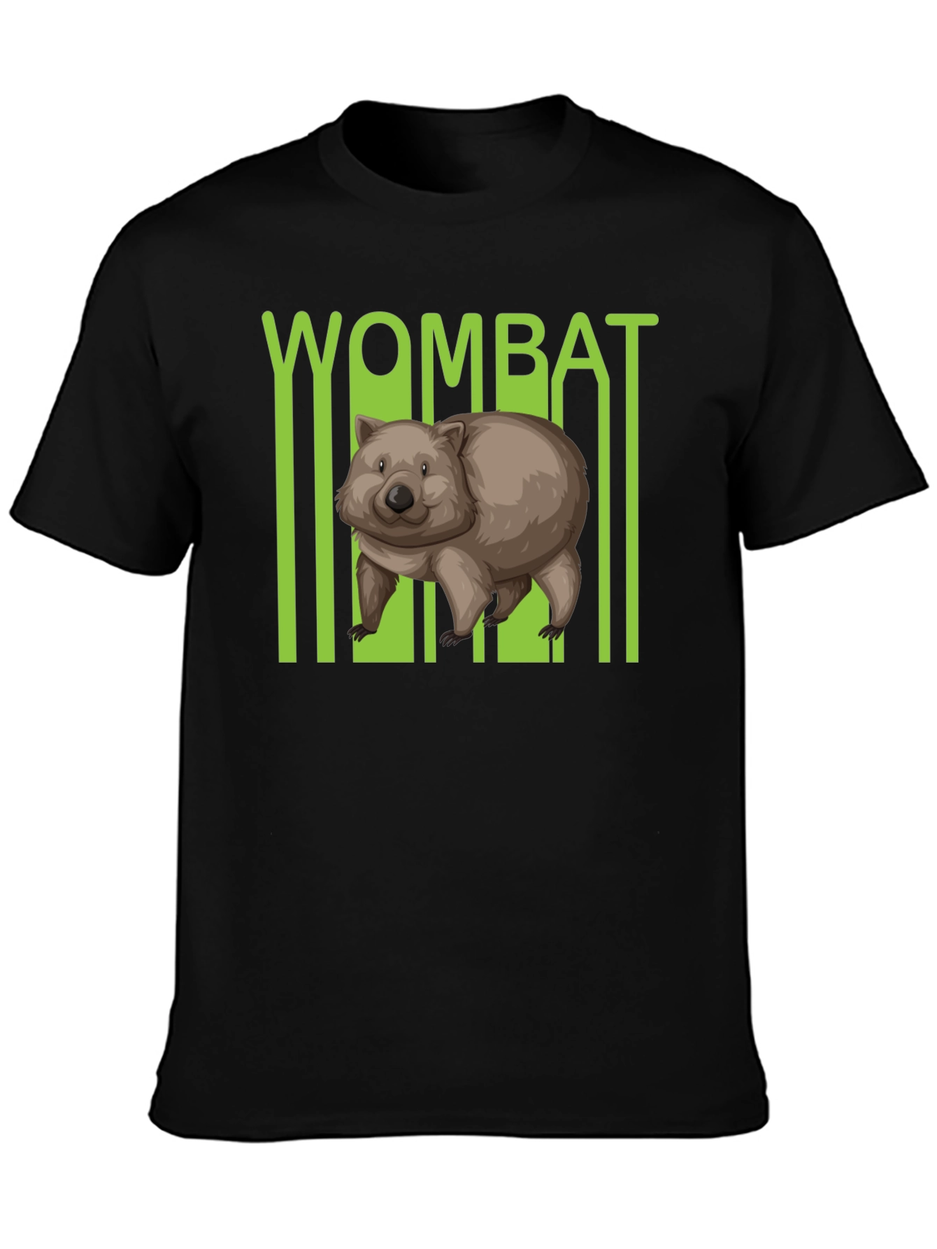 Black Wombat Graphic T-Shirt - Black Cotton Tee view 3