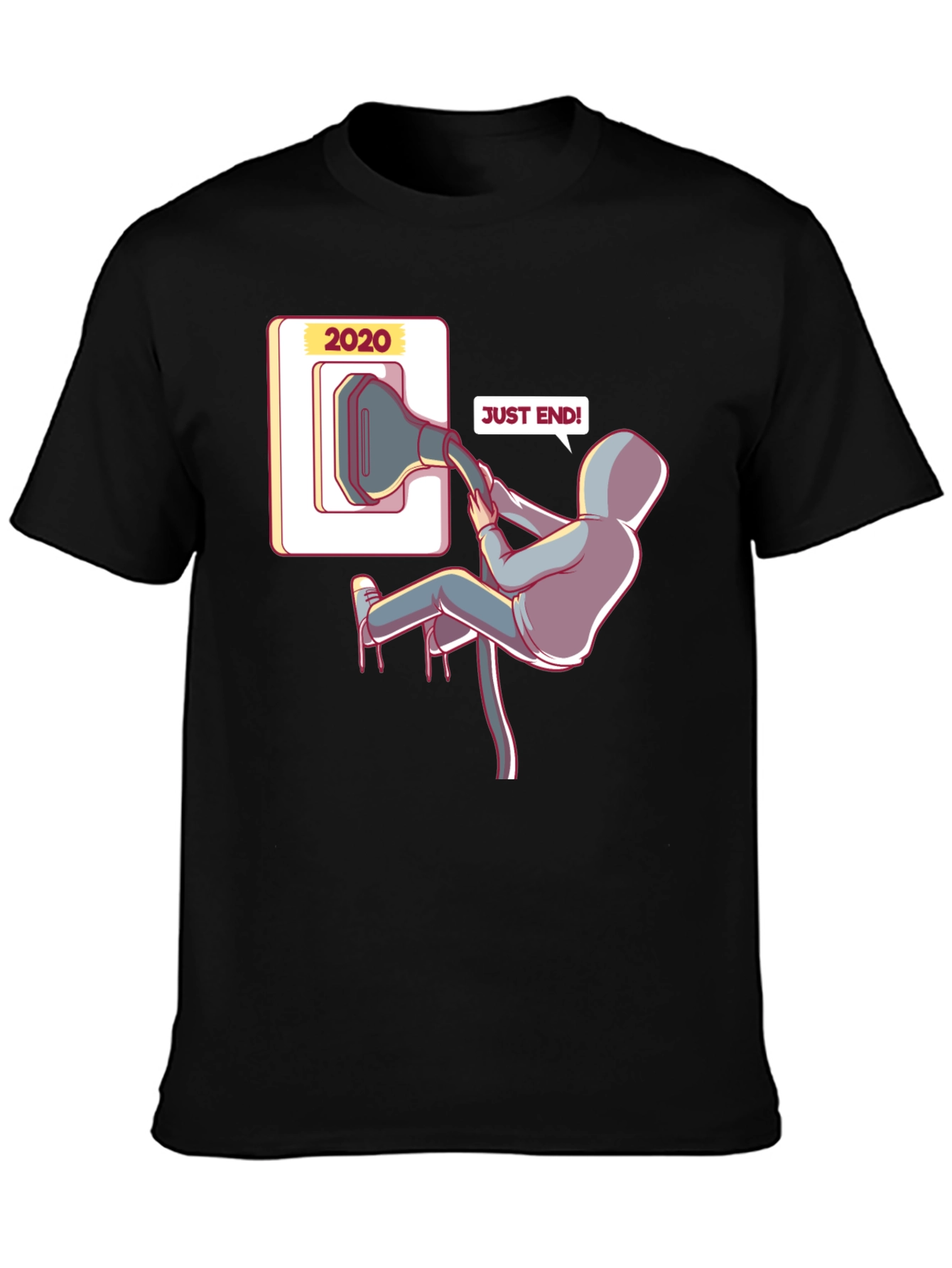 Black 2020 End T-Shirt Funny Novelty Tee view 3